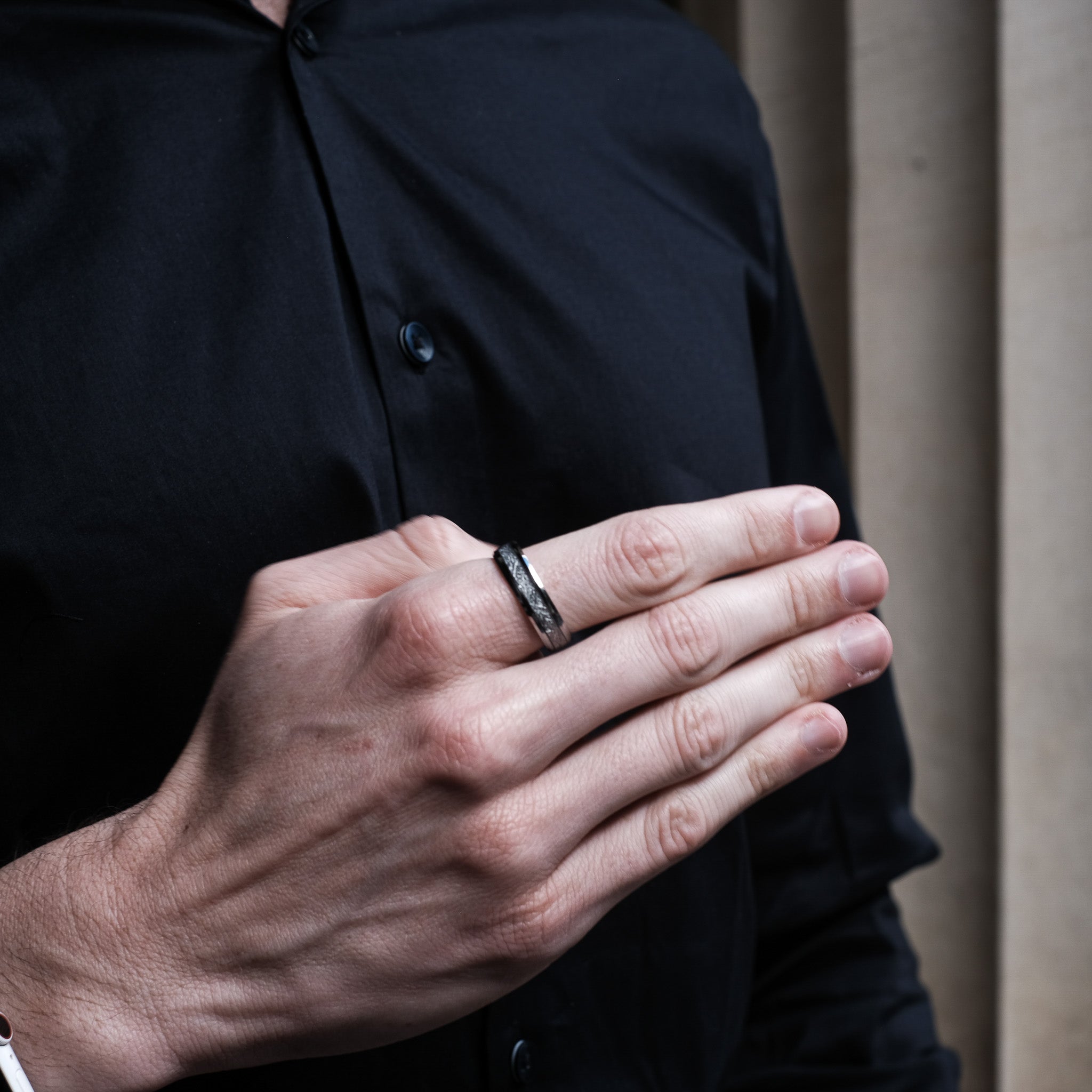 The Eternal - Silver 6mm Meteorite Tungsten Ring