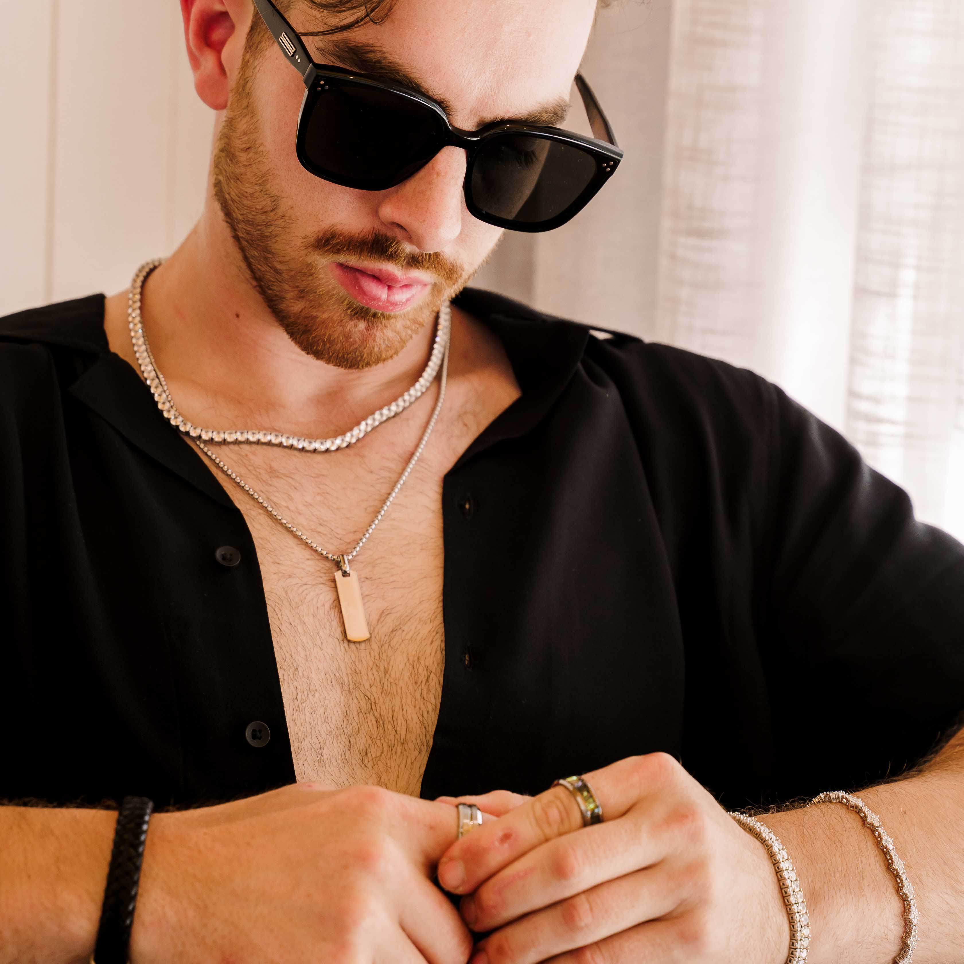 Tennis Chain Necklace (Silver)