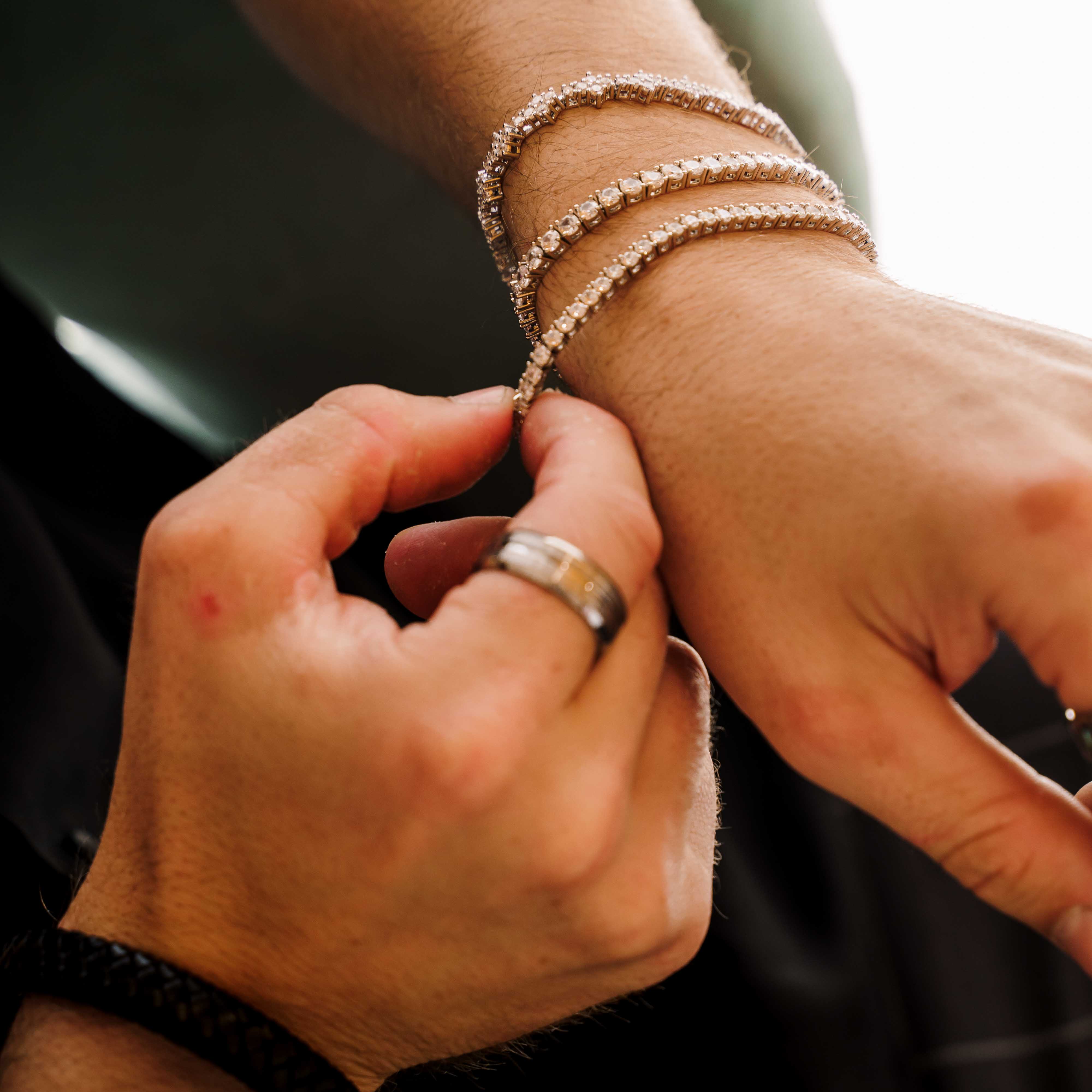 3mm Tennis Iced Chain Bracelet (Gold)