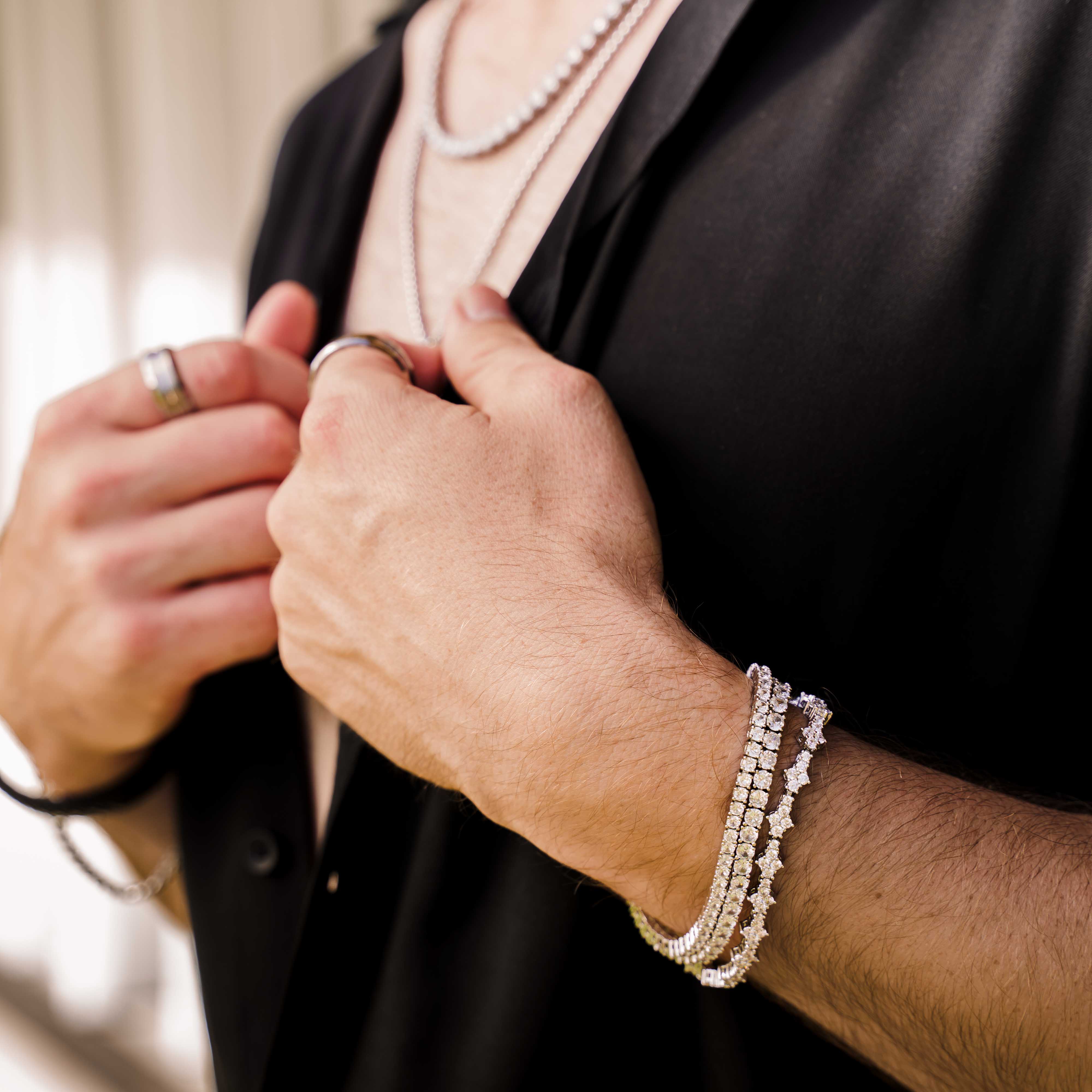 3mm Tennis Iced Chain Bracelet (Gold)