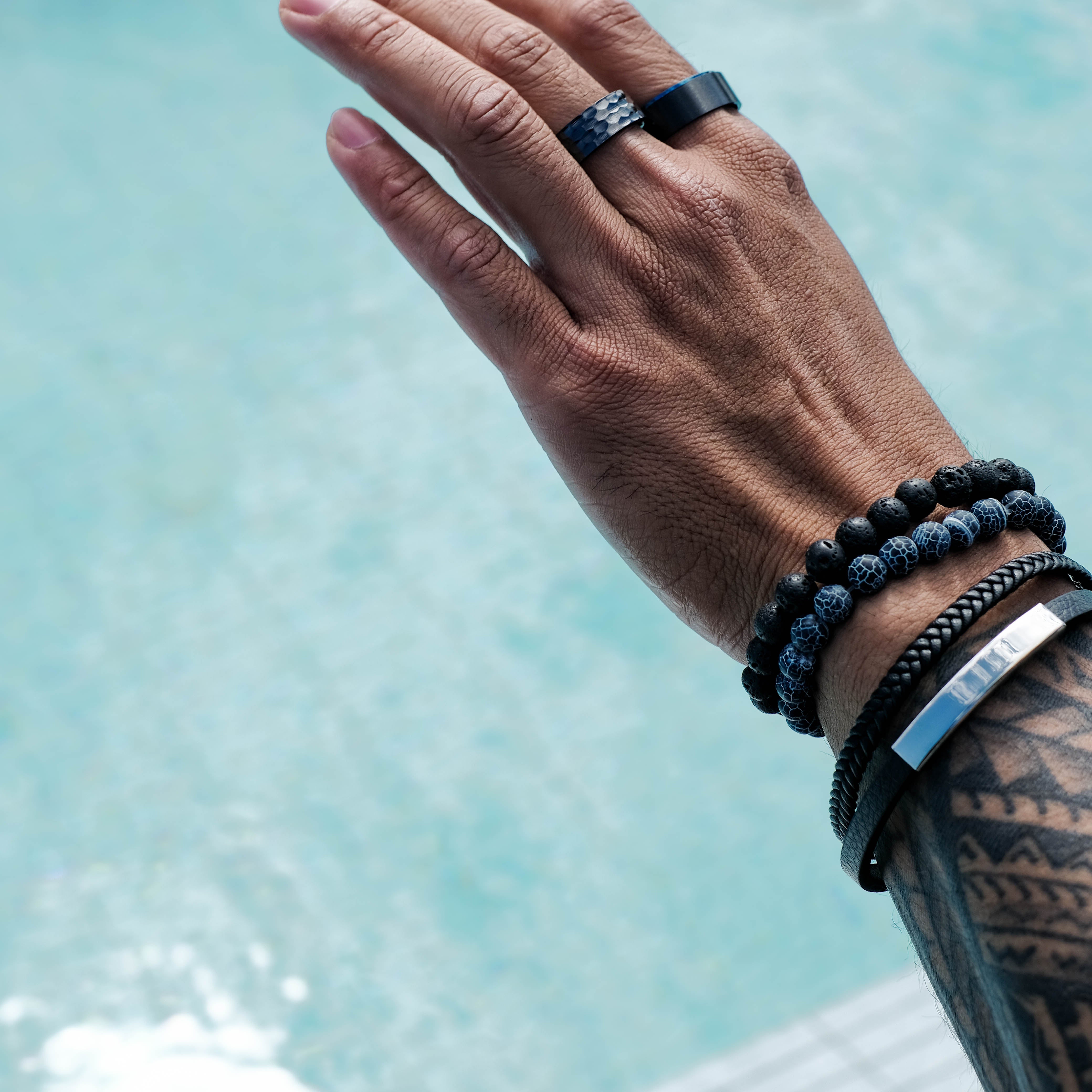 The Titan - Hammered Titanium Ring
