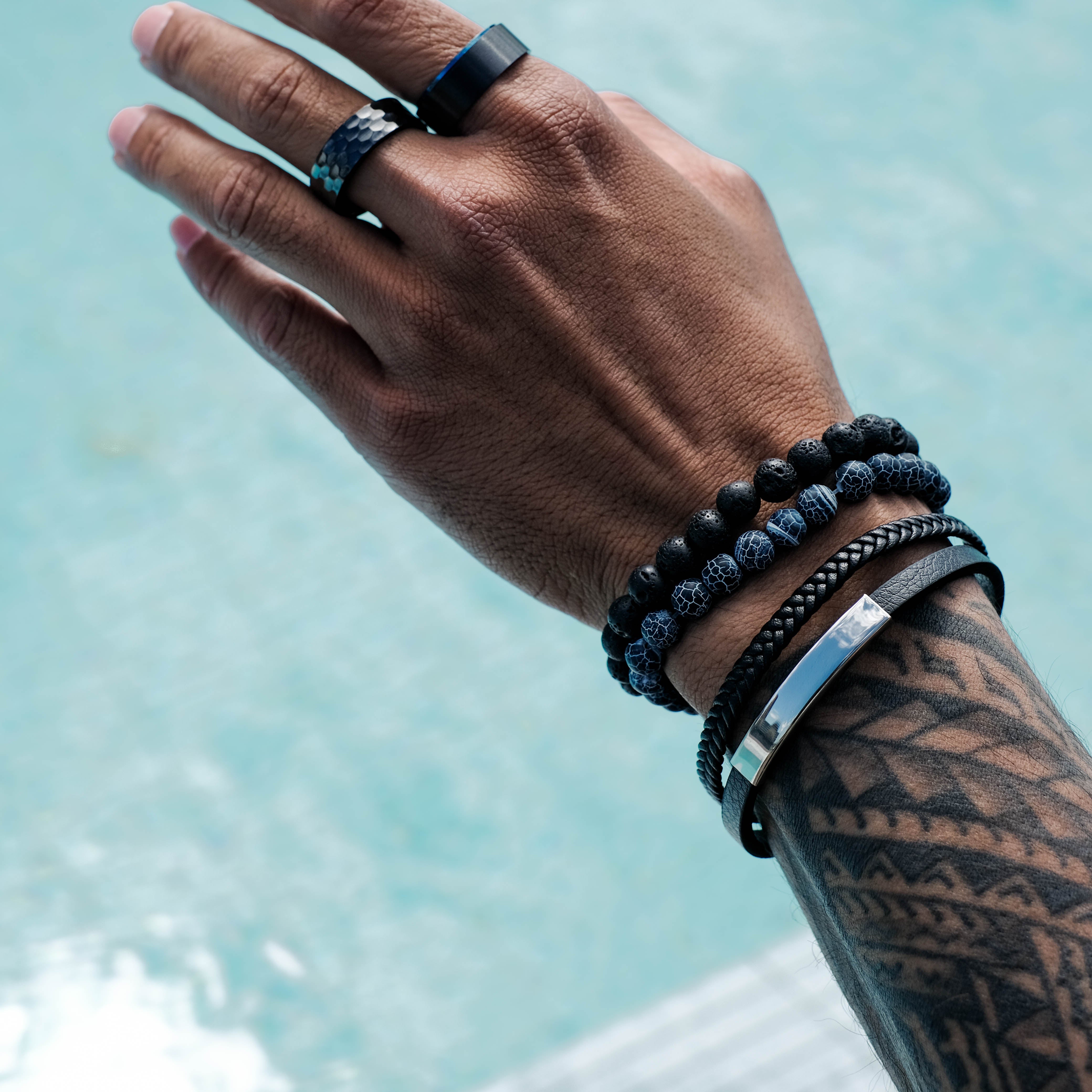 The Titan - Hammered Titanium Ring