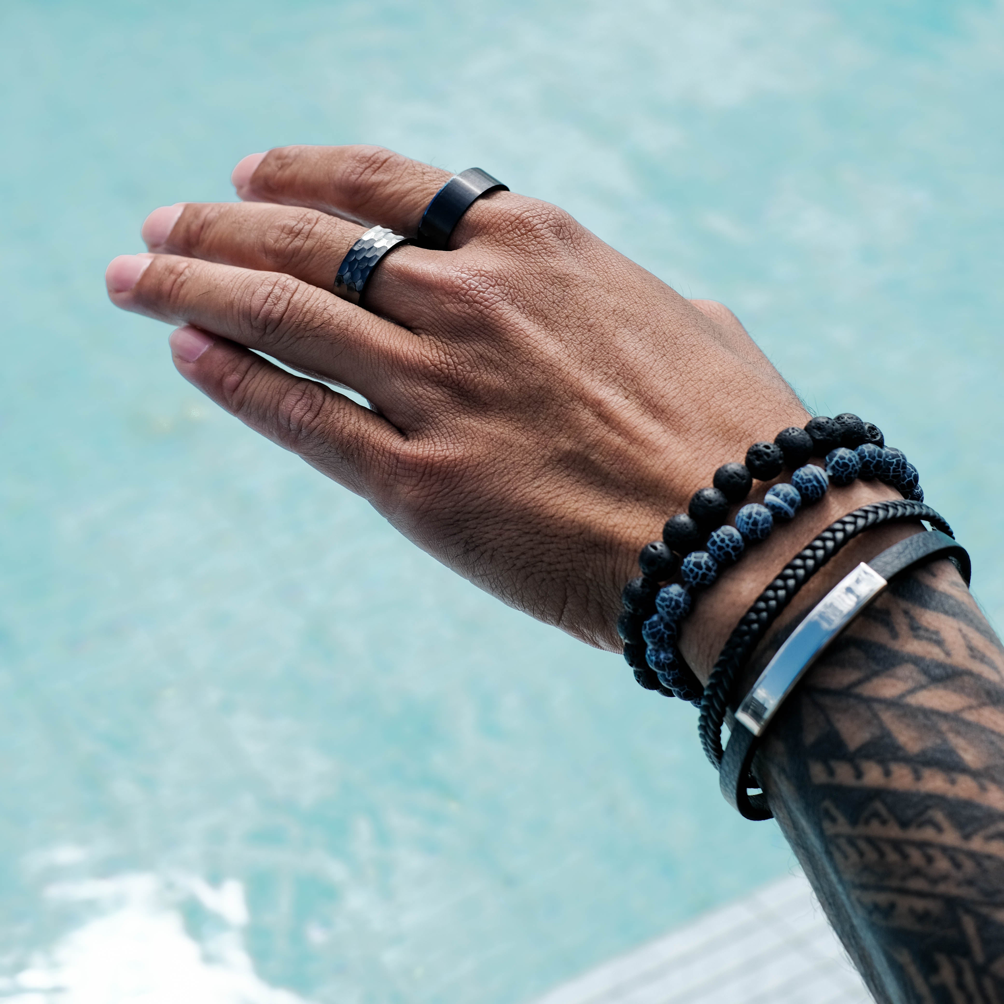 The Titan - Hammered Titanium Ring