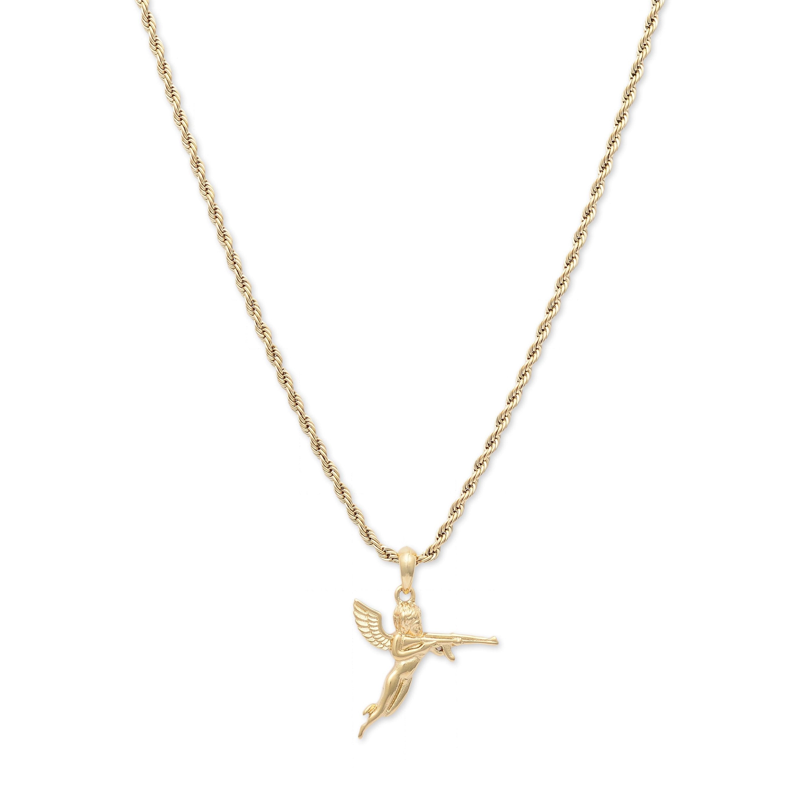 Cupid Pendant Twist Necklace (Gold)