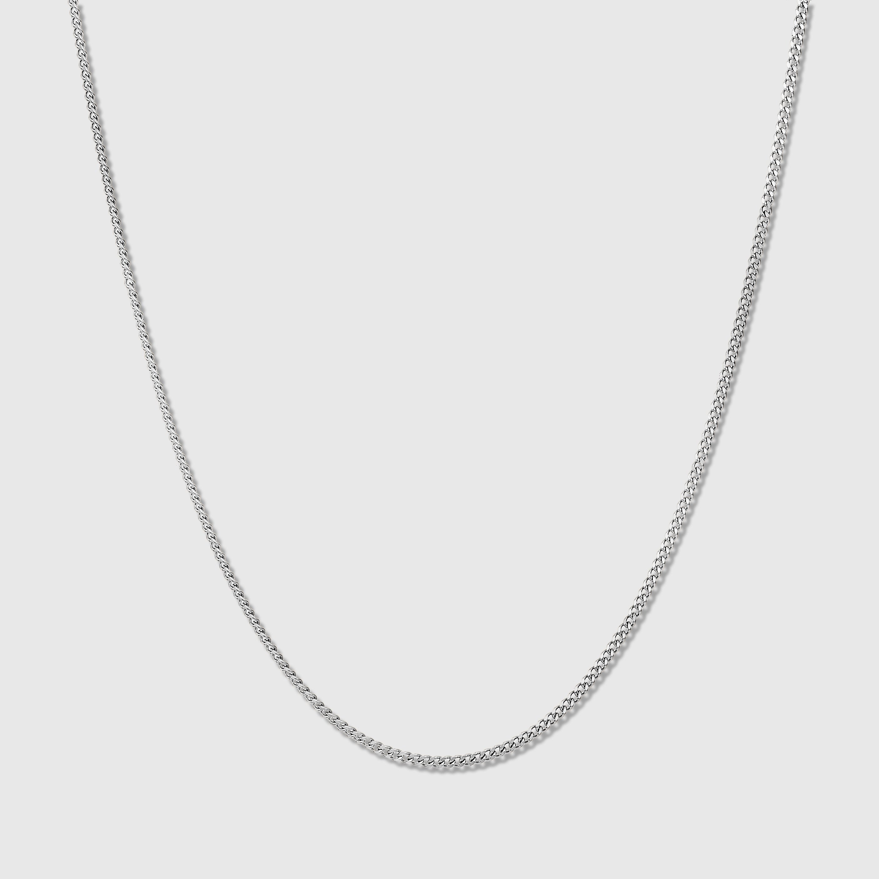 2mm Cuban Chain Necklace (Silver)