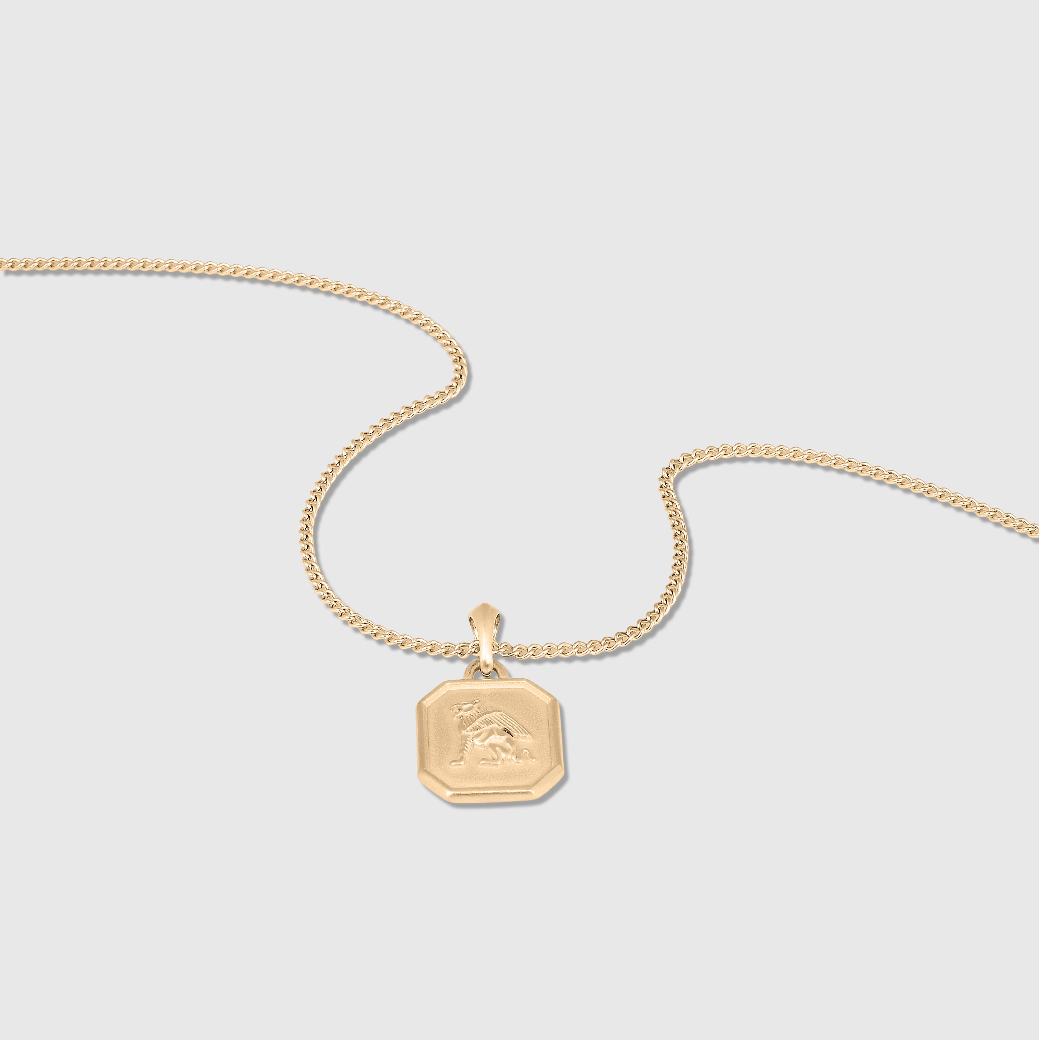 Griffin Phoenix Tag Necklace (Gold)