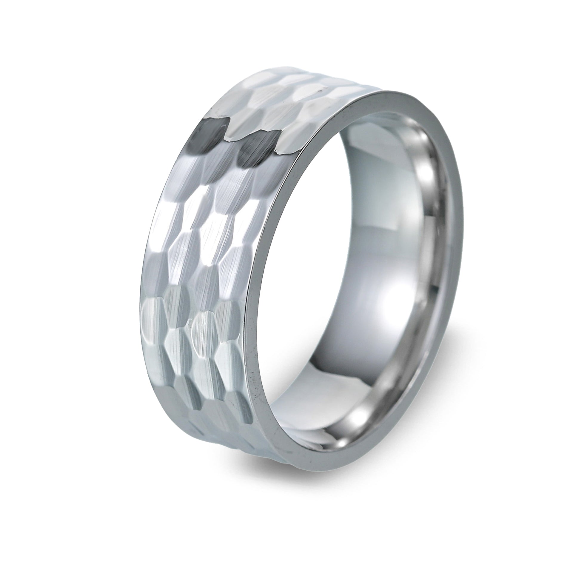 The Electric - Hammered Titanium Ring