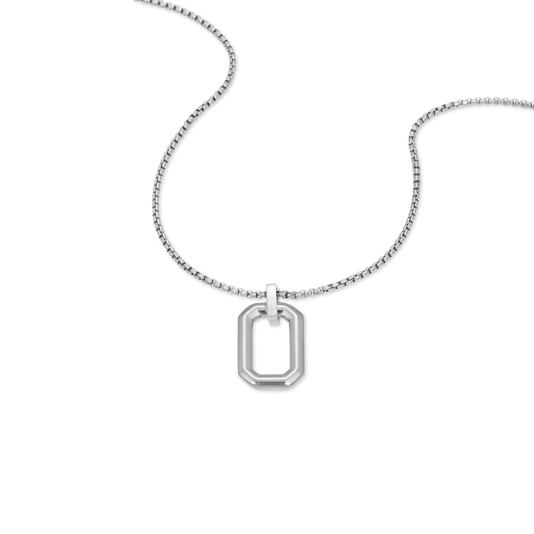 Geometric Link Necklace (Silver)