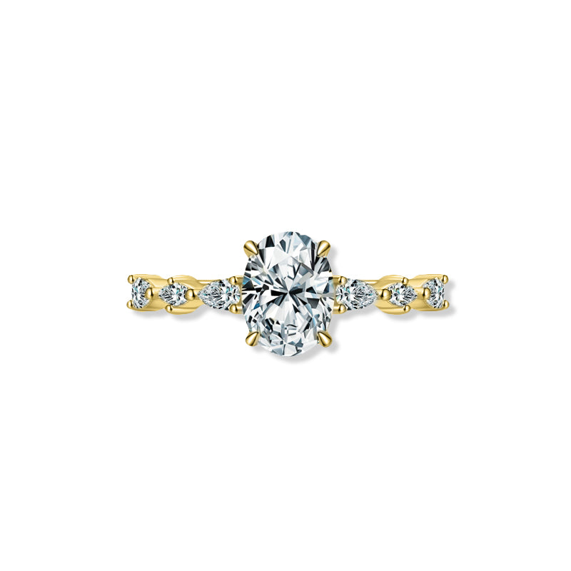 The Freya Oval Sapphire Engagement Wedding Ring