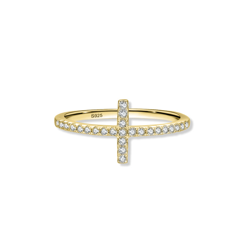 The Addison Cross Sapphire Engagement Wedding Ring