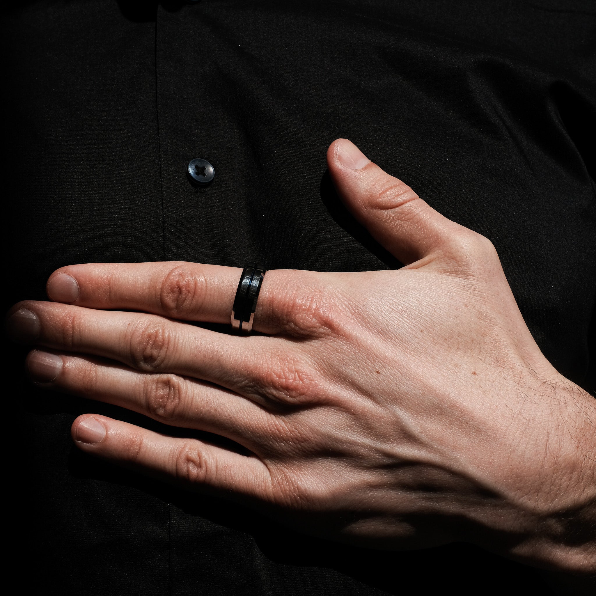 Mens rings black on sale friday