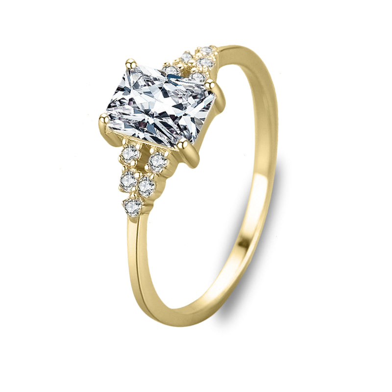 The Emerey Emerald Sapphire Engagement Wedding Ring