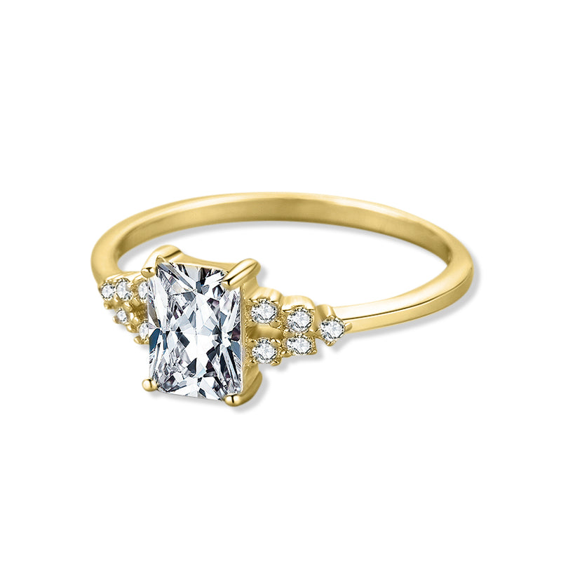 The Emerey Emerald Sapphire Engagement Wedding Ring