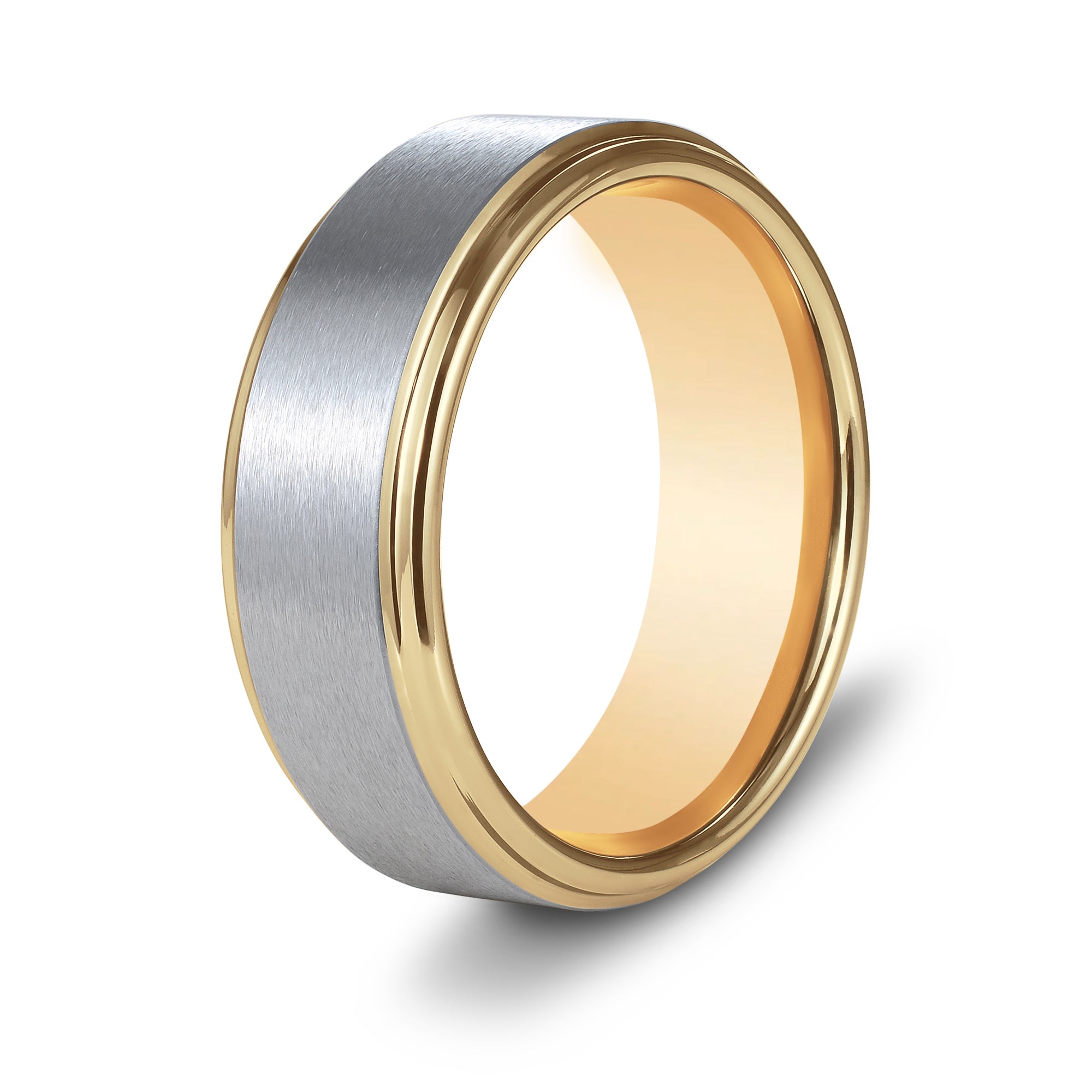 The Oracle - Silver Brushed Gold Tungsten Ring