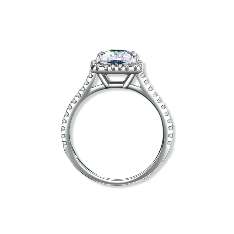 The Maeve Emerald Sapphire Engagement Wedding Ring