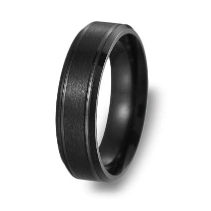 The Pioneer - Black Brushed Titanium Ring