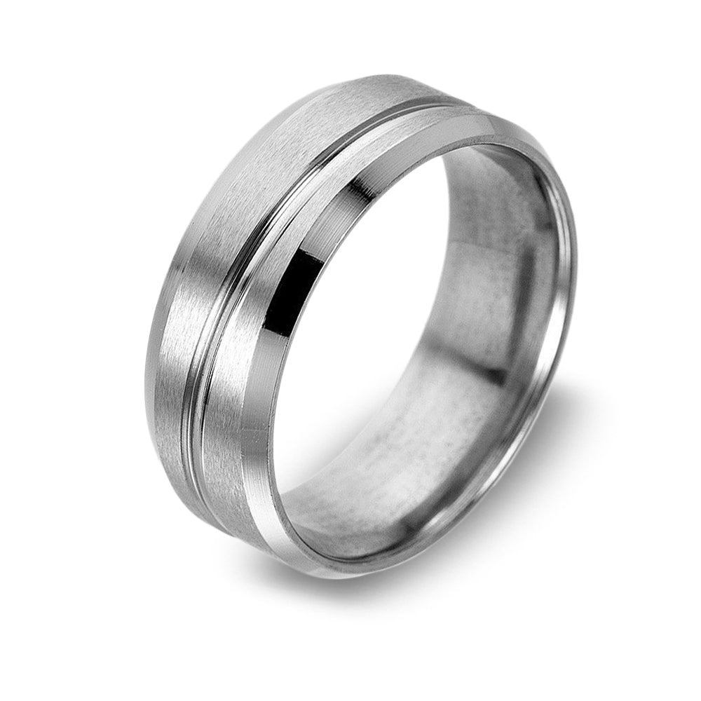 The Wonder - Brushed Beveled Titanium Ring