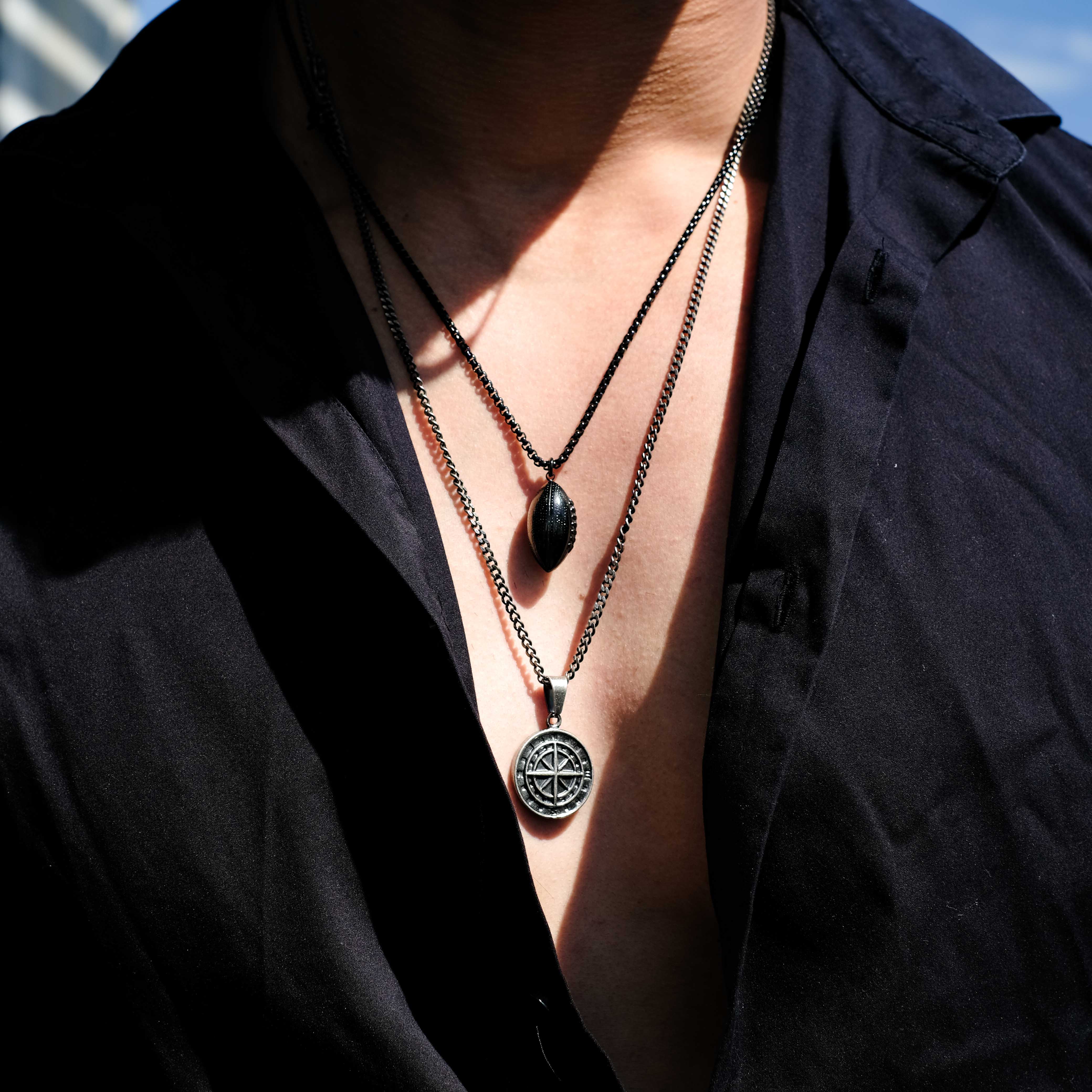 Football AFL Pendant Necklace (Black)