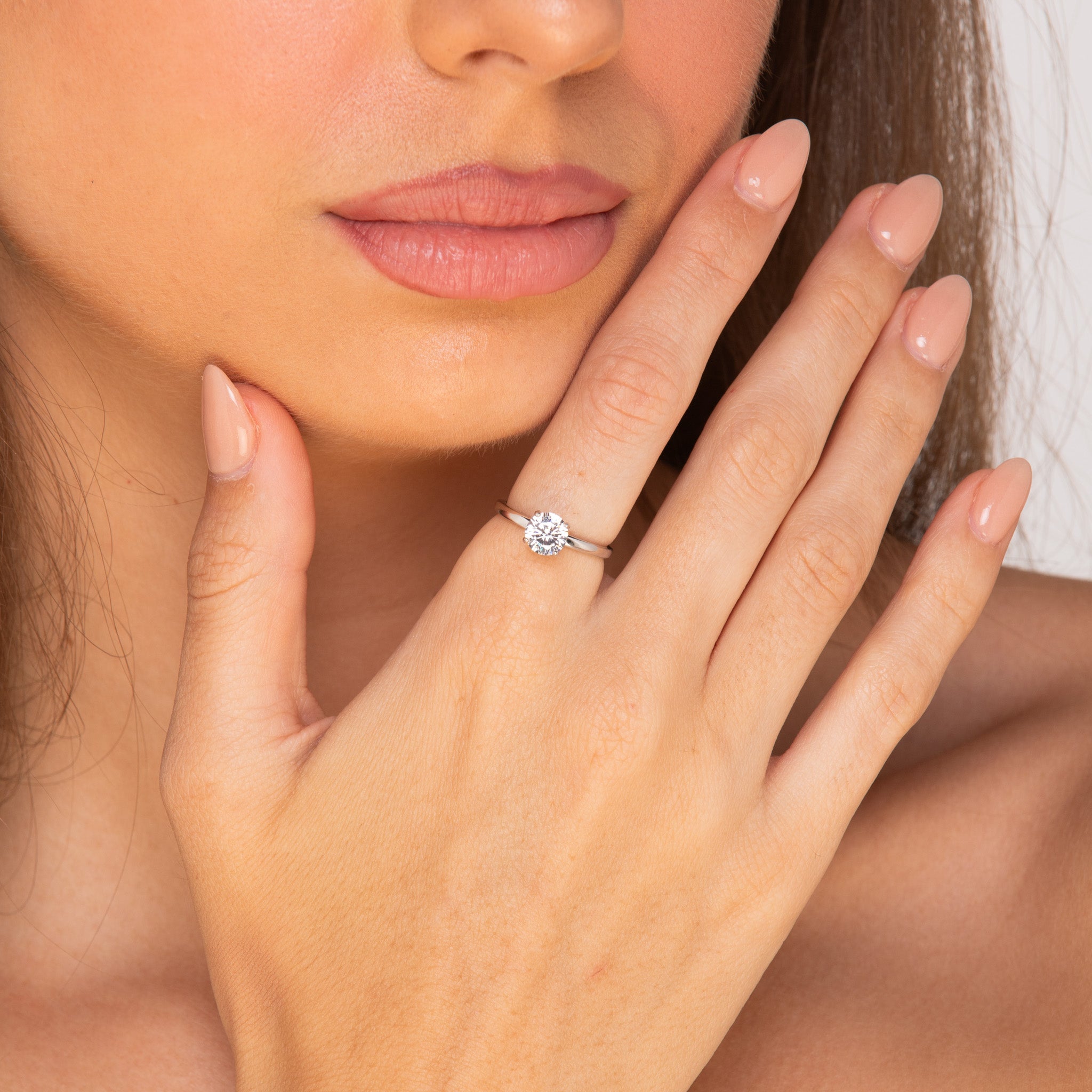 The Amelia Round Sapphire Engagement Wedding Ring