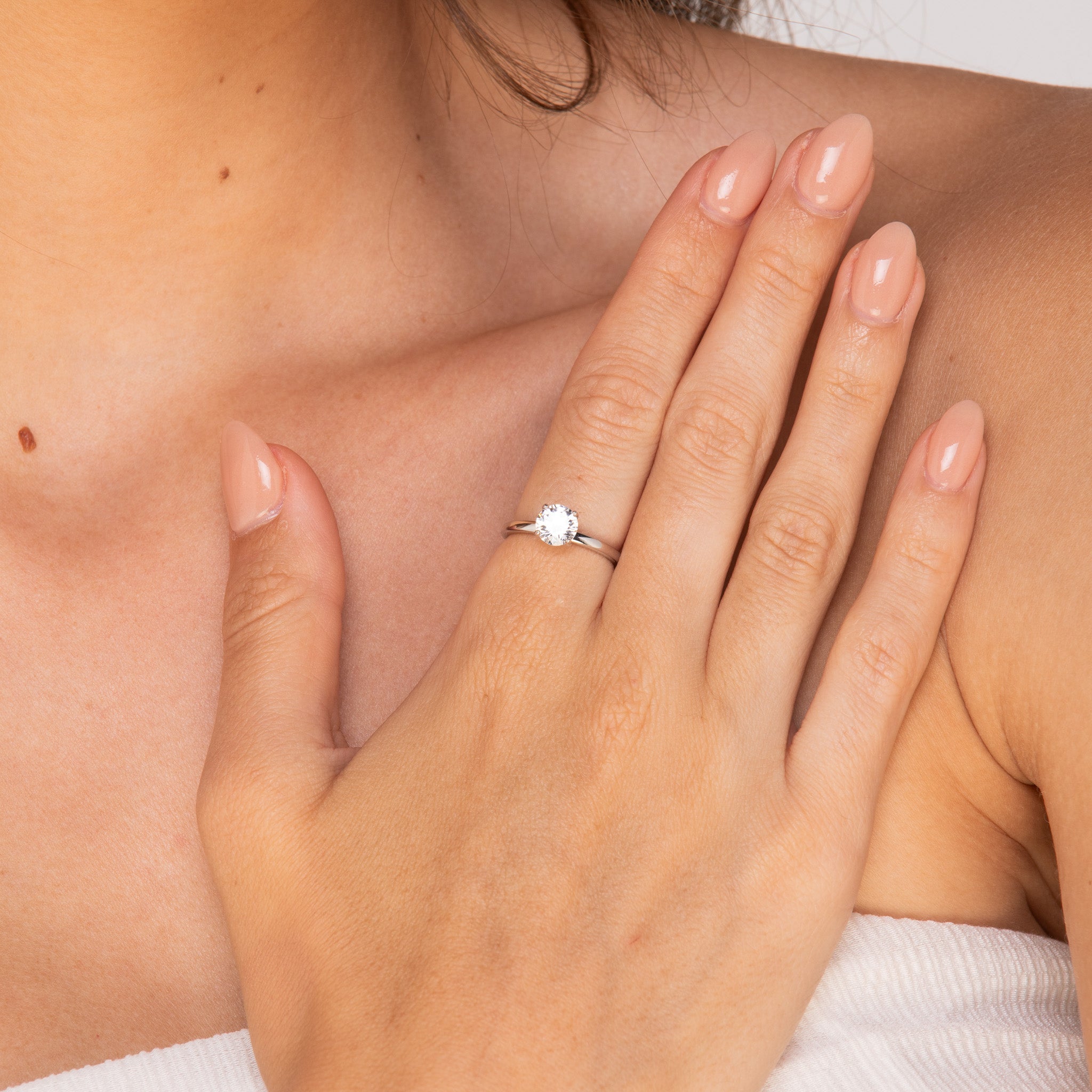 The Amelia Round Sapphire Engagement Wedding Ring
