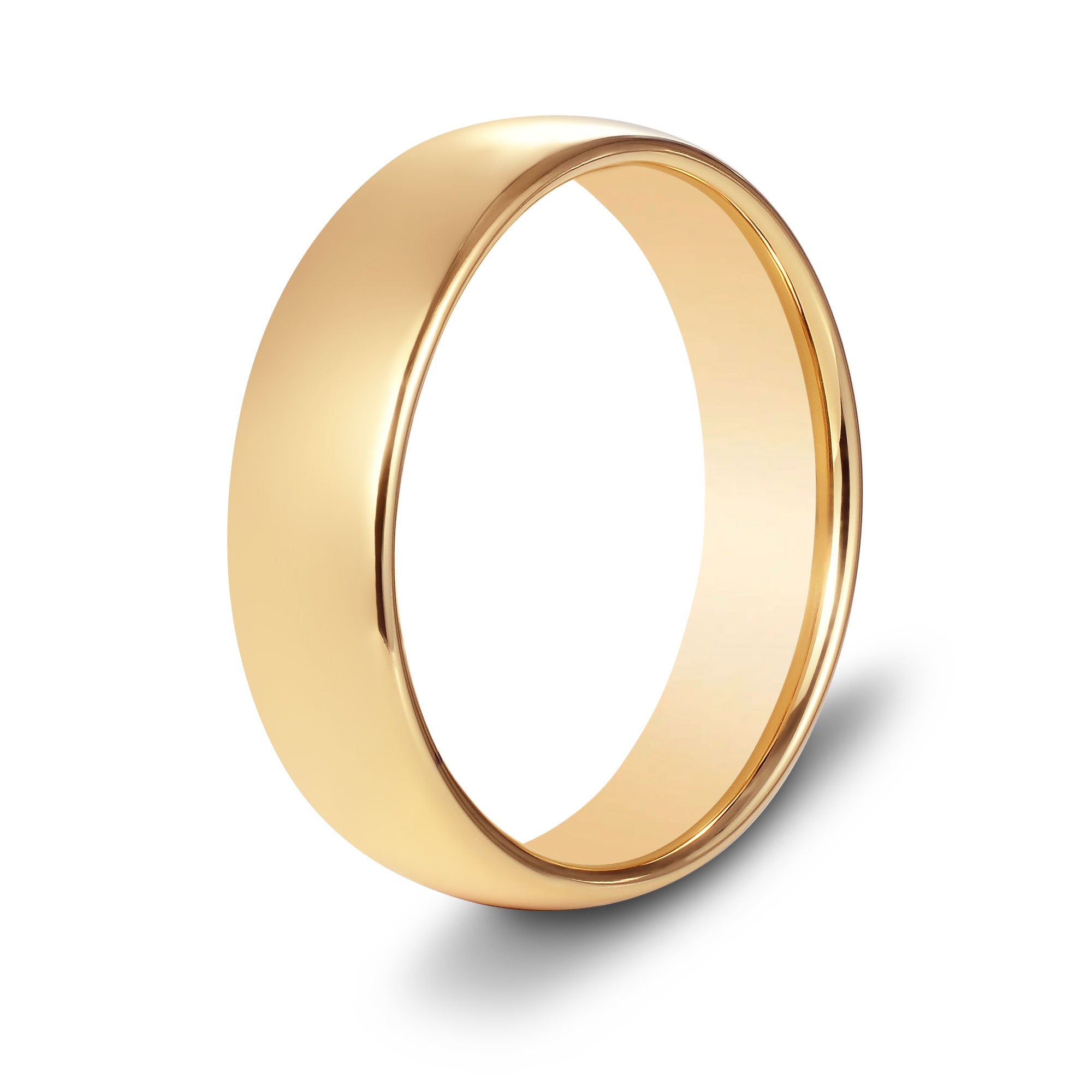 The Bond - Gold 6mm Tungsten Gloss Finish Curved Ring