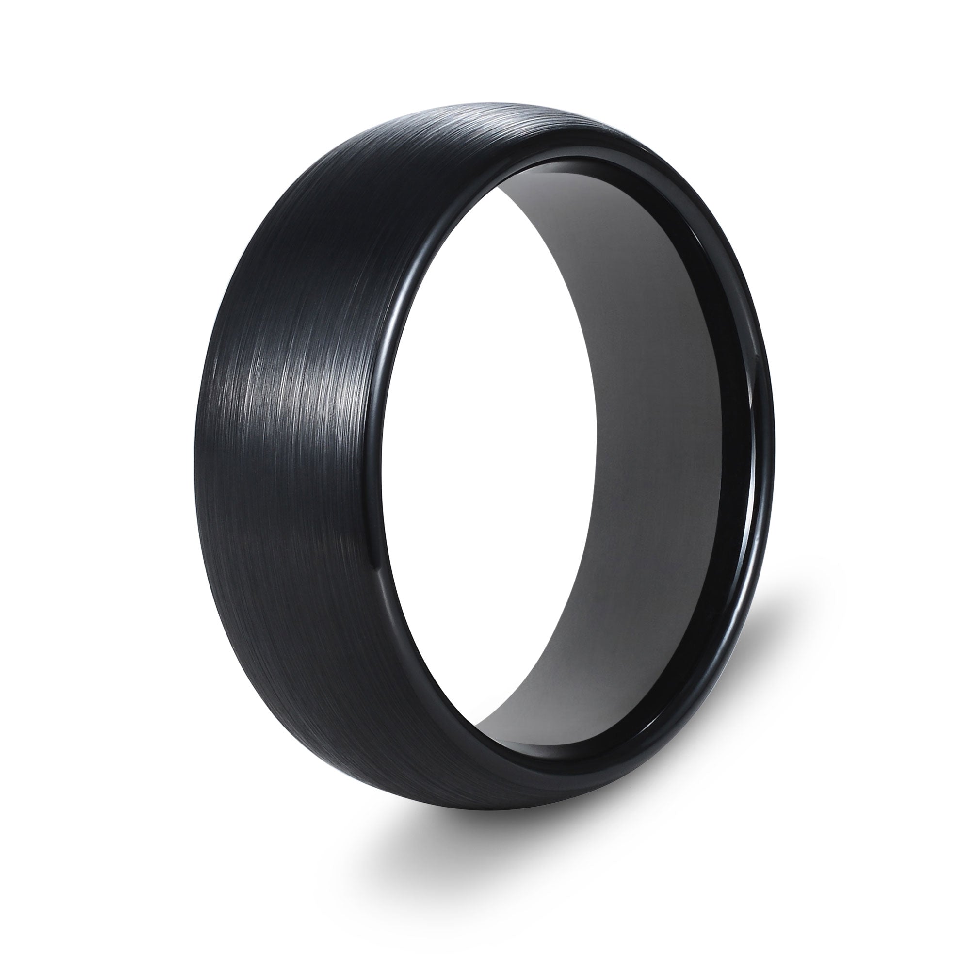 The Phantom - Black Brushed Curved Tungsten Ring
