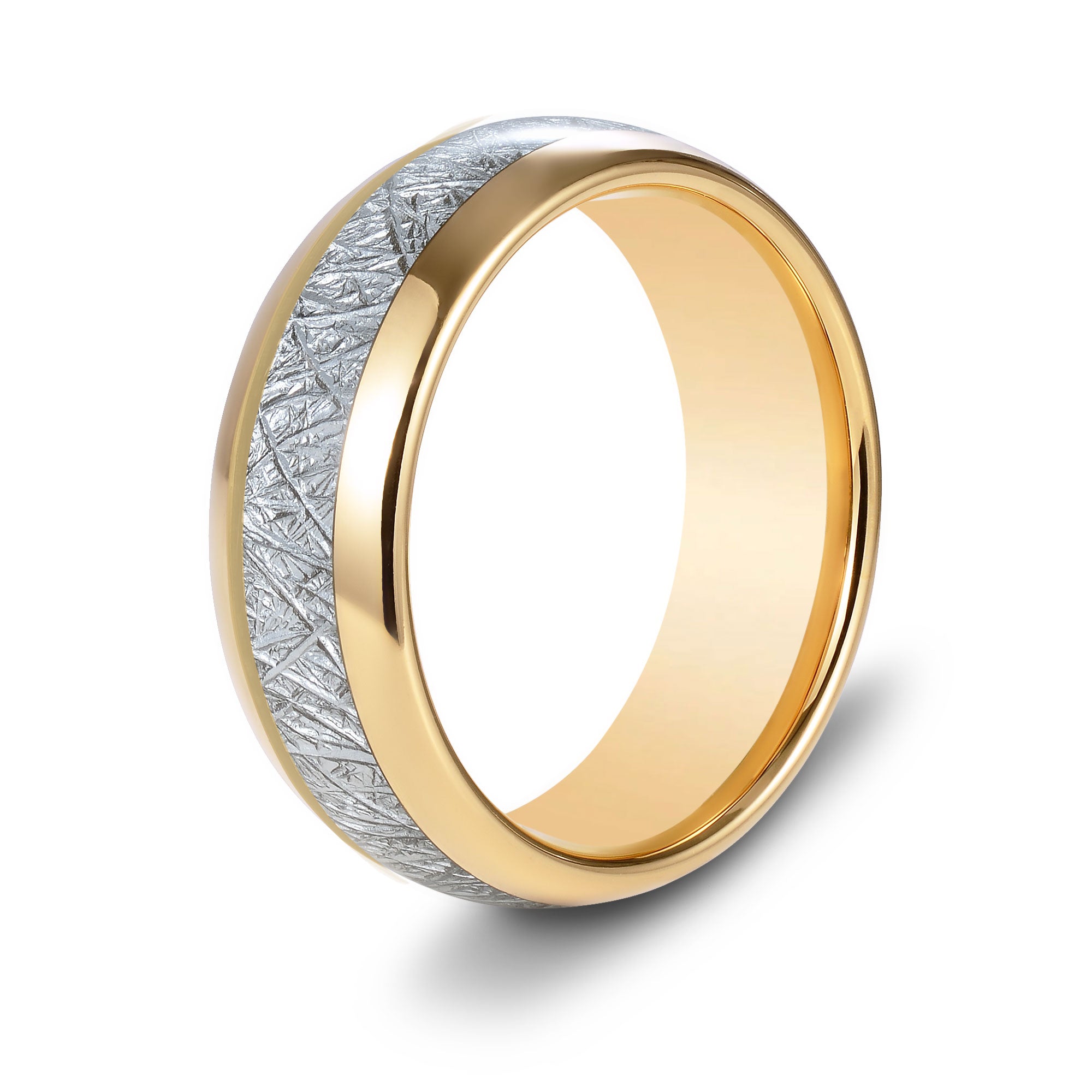 The Sacred - Gold 8mm Meteorite Tungsten Ring
