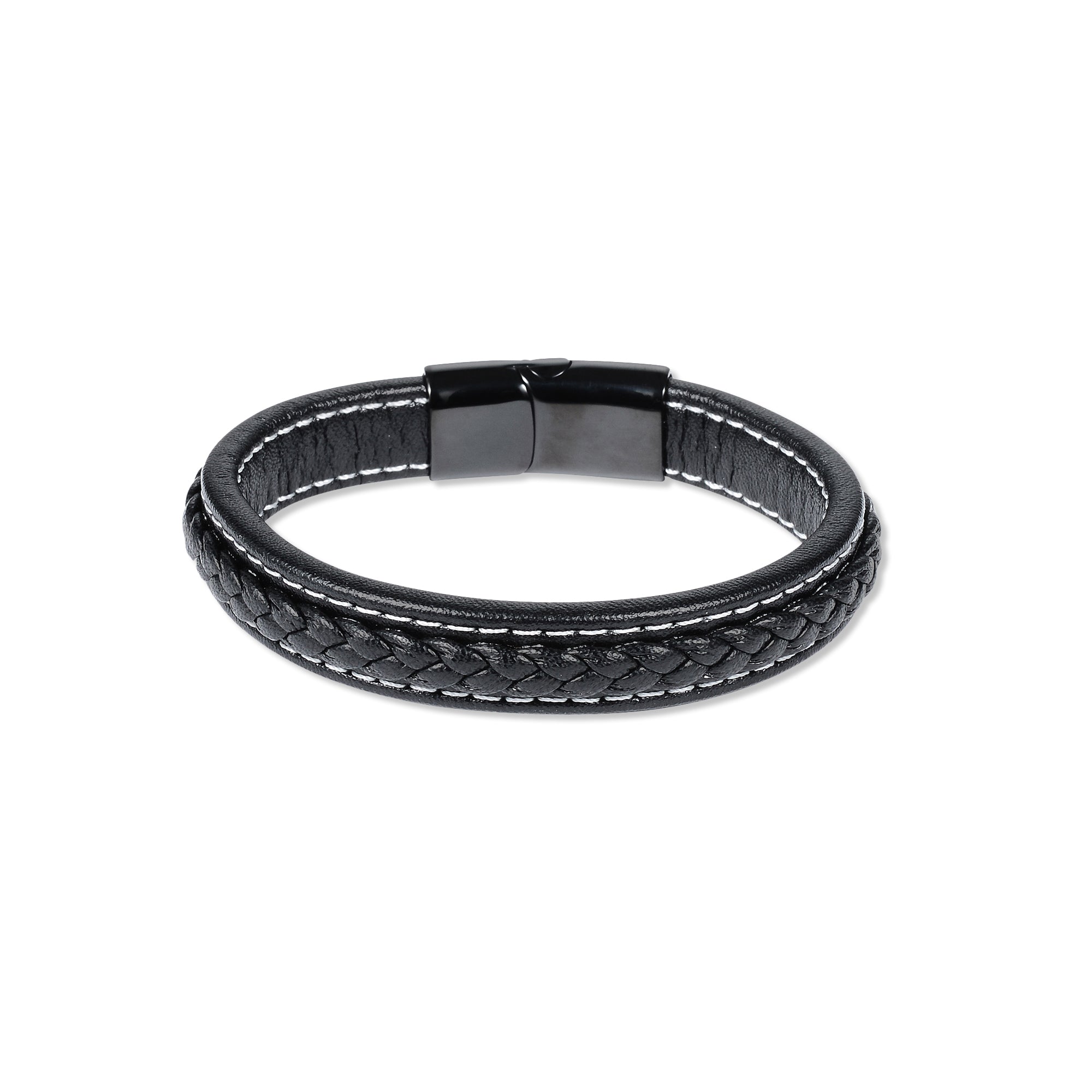 Black Braided Stainless Steel Bracelet