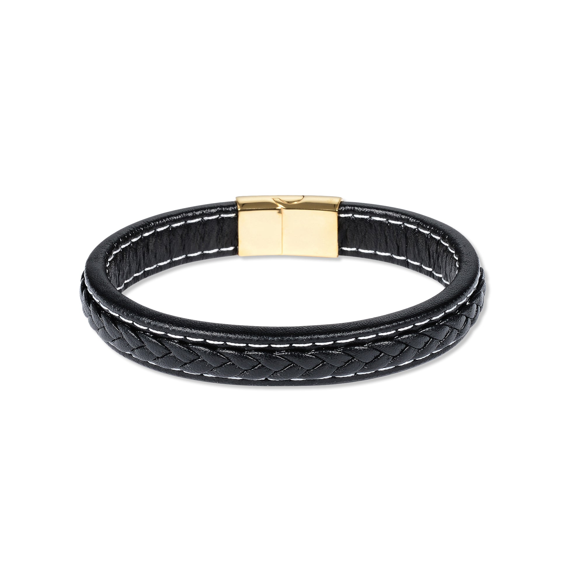 Black Braided Gold Stainless Steel Bracelet