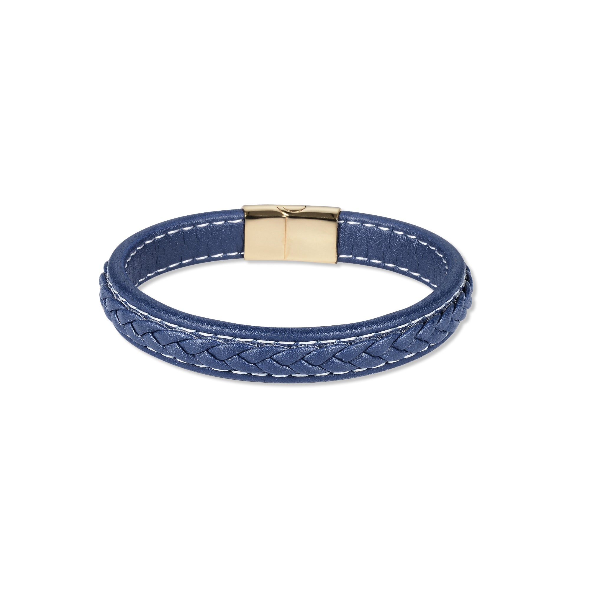 Navy Blue Braided Stainless Steel Bracelet
