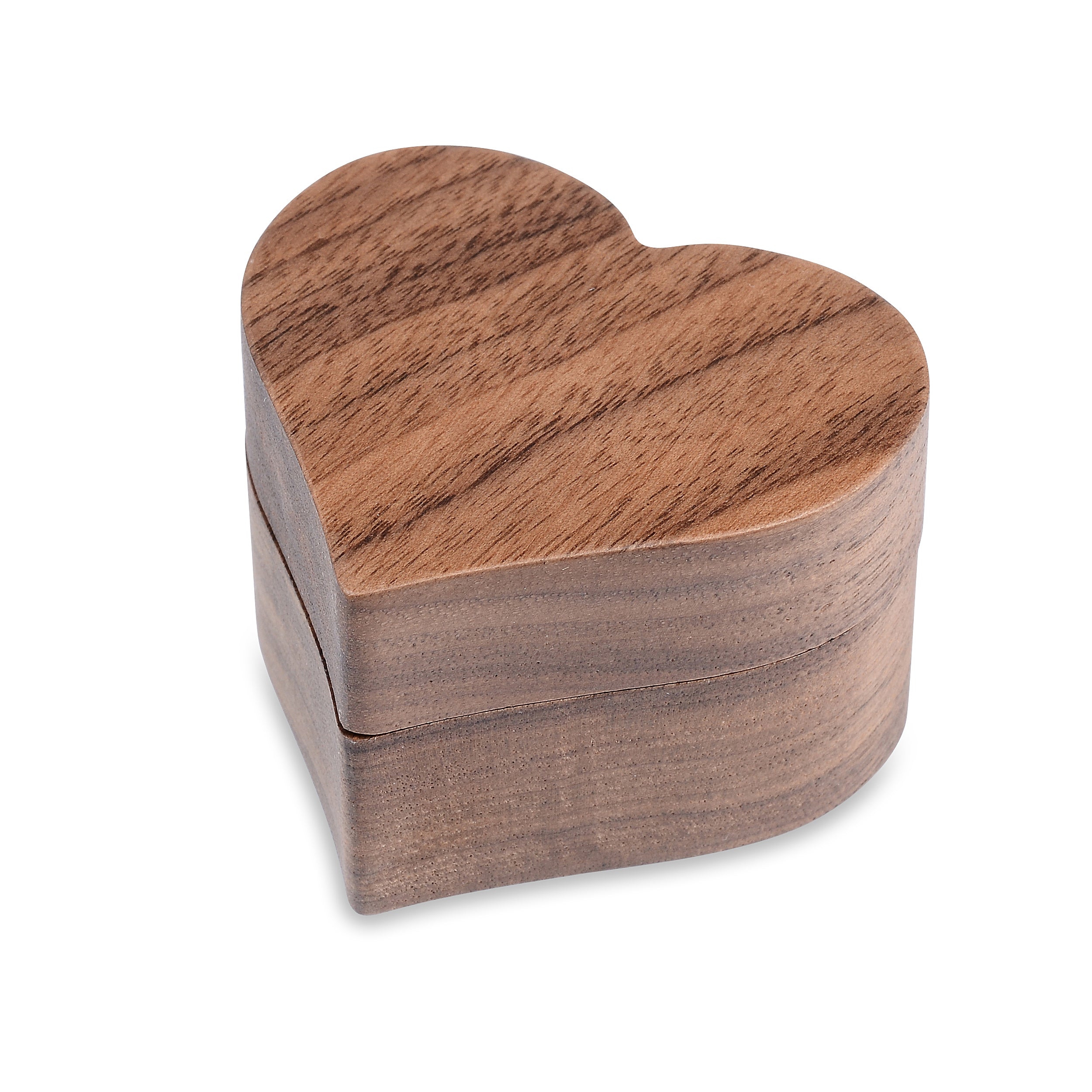 Red Heart - Premium Real Wood Velvet Cushion Ring Box With Magnetic Lid