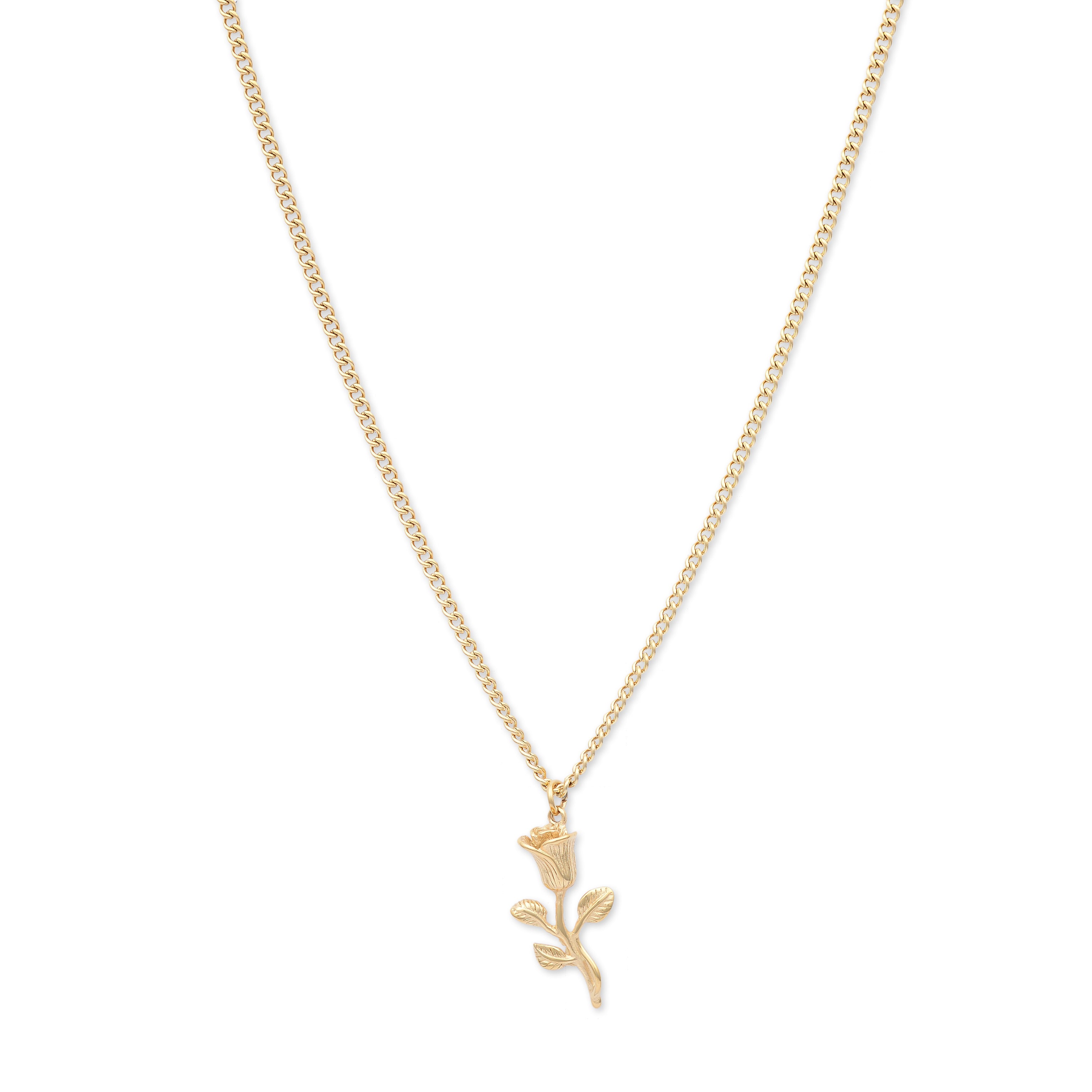 Rose Pendant Necklace (Gold)