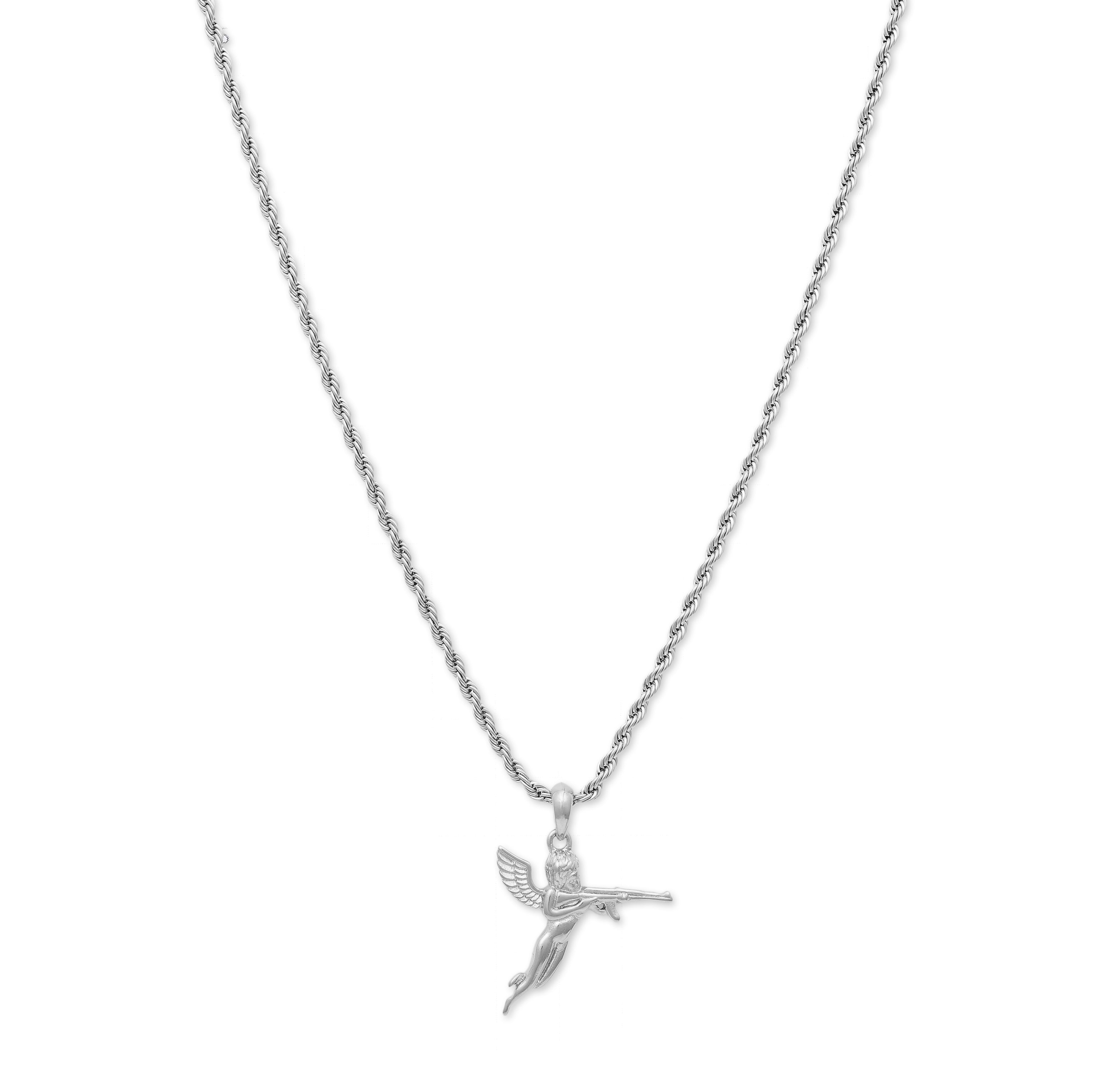 Cupid Pendant Twist Necklace (Silver)