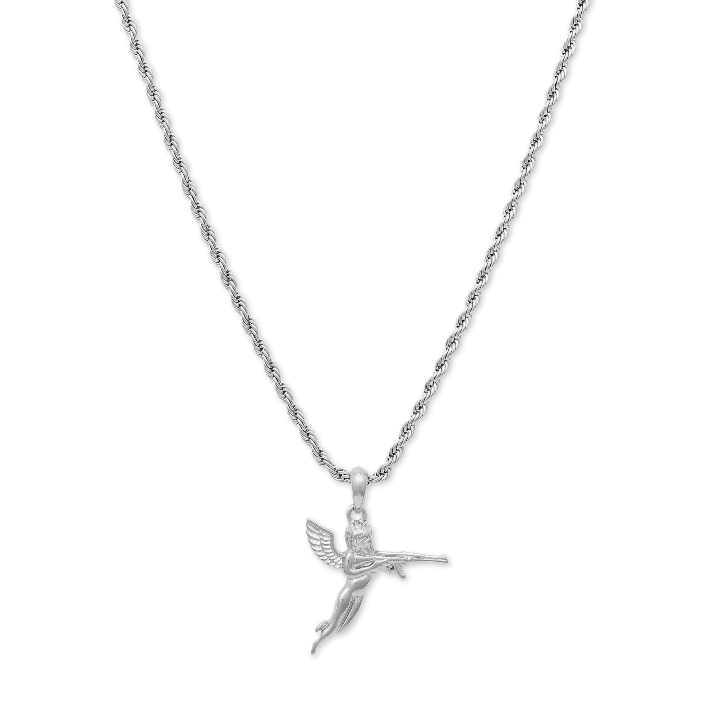 Cupid Pendant Twist Necklace (Silver)