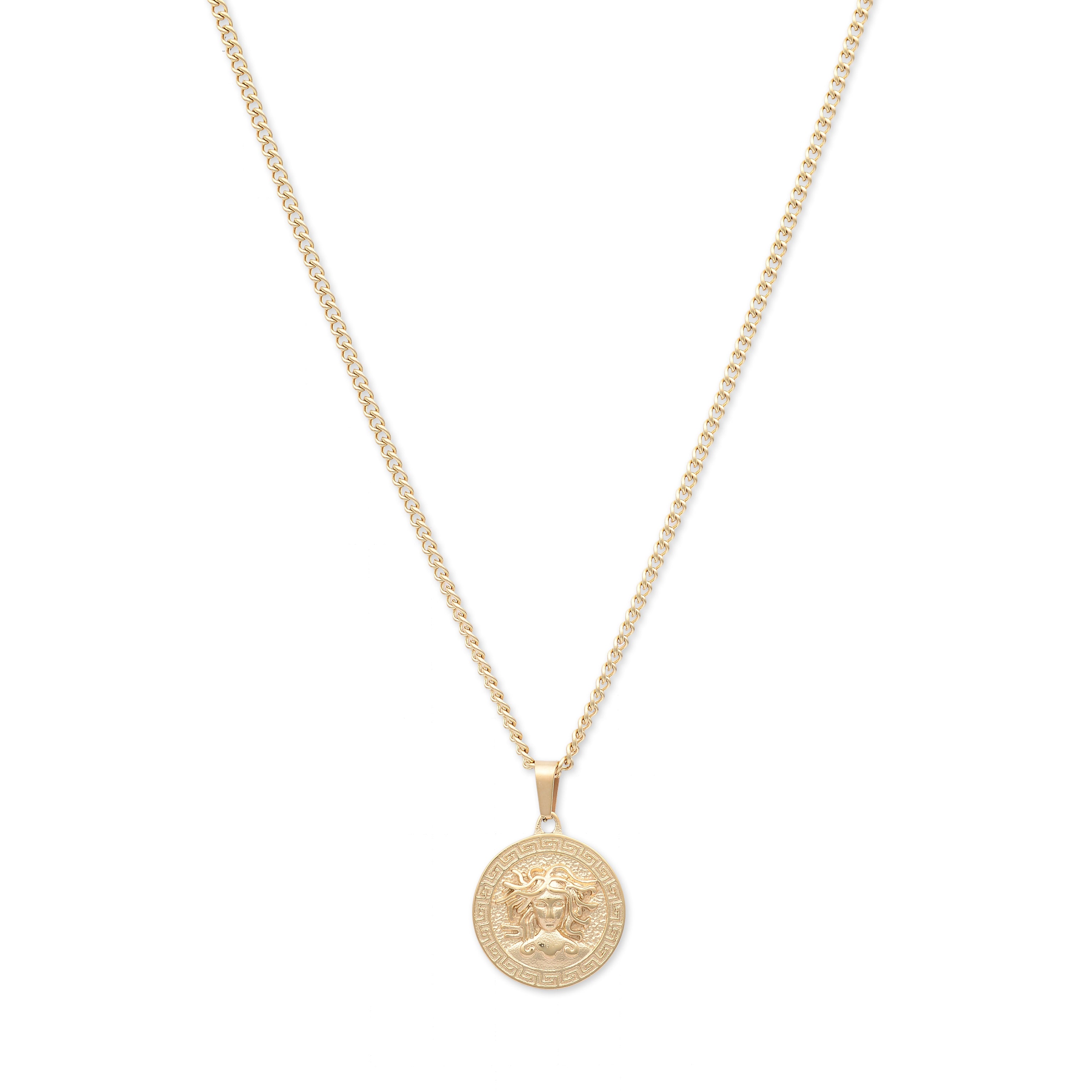 Medusa Coin Pendant Necklace (Gold)