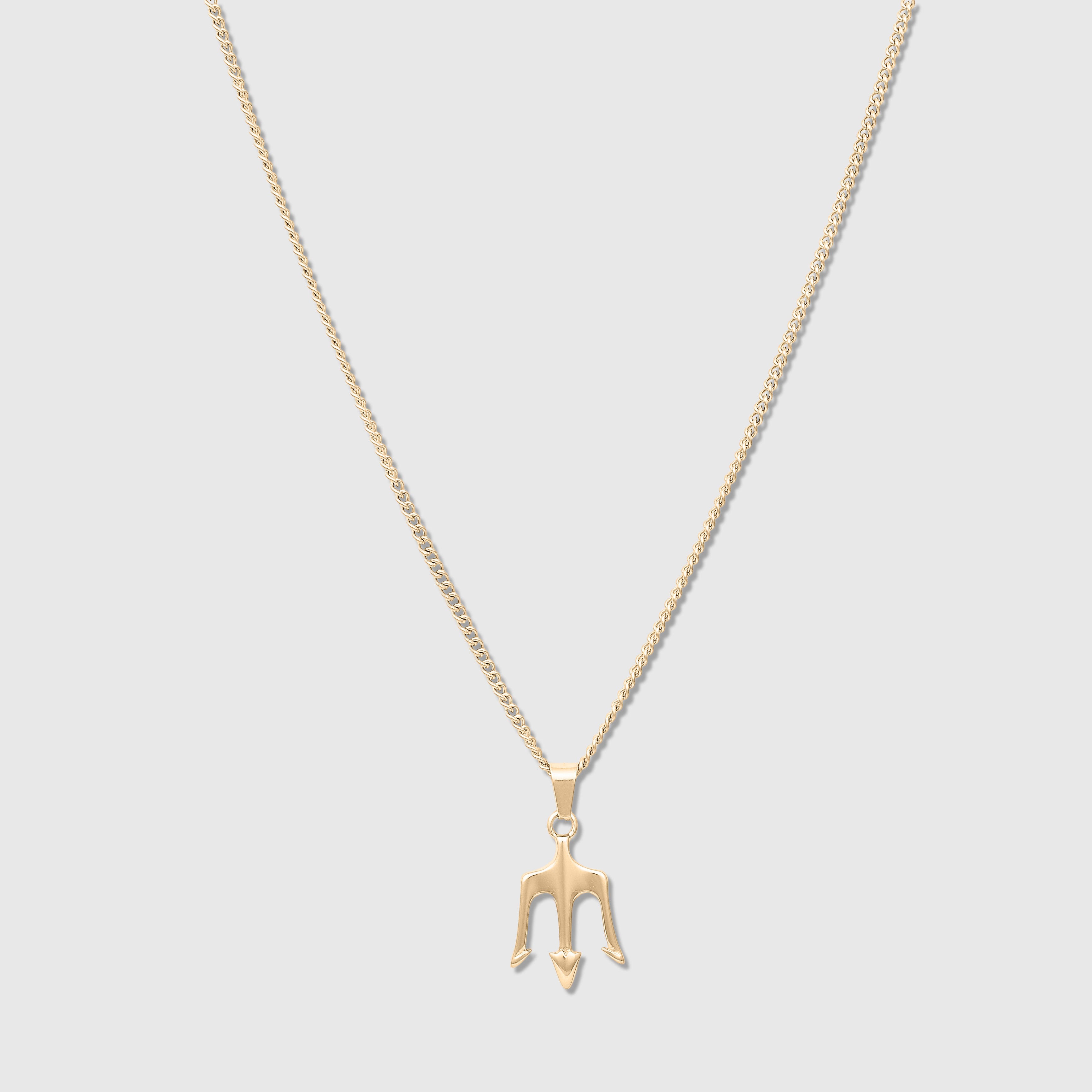 Trident Pendant Necklace (Gold)