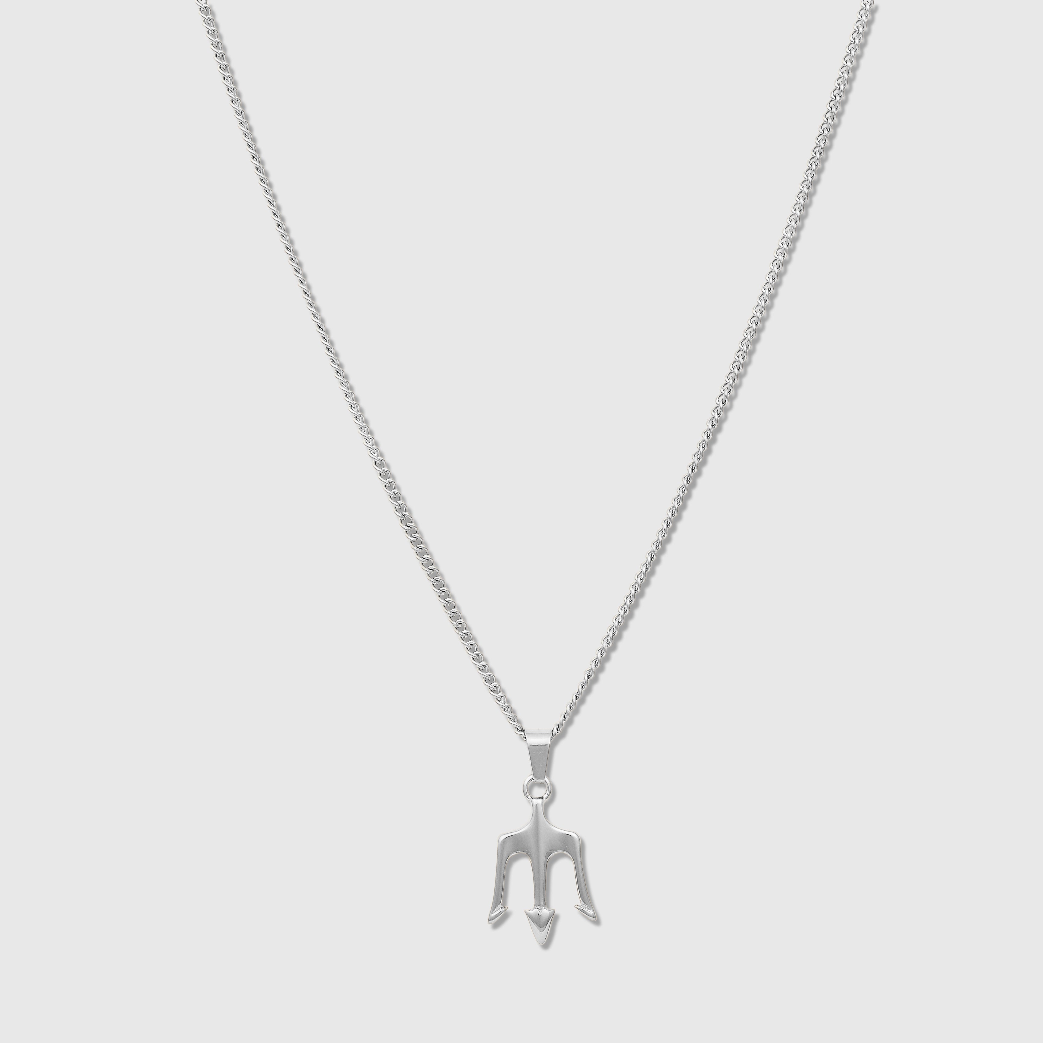 Trident Pendant Necklace (Silver)