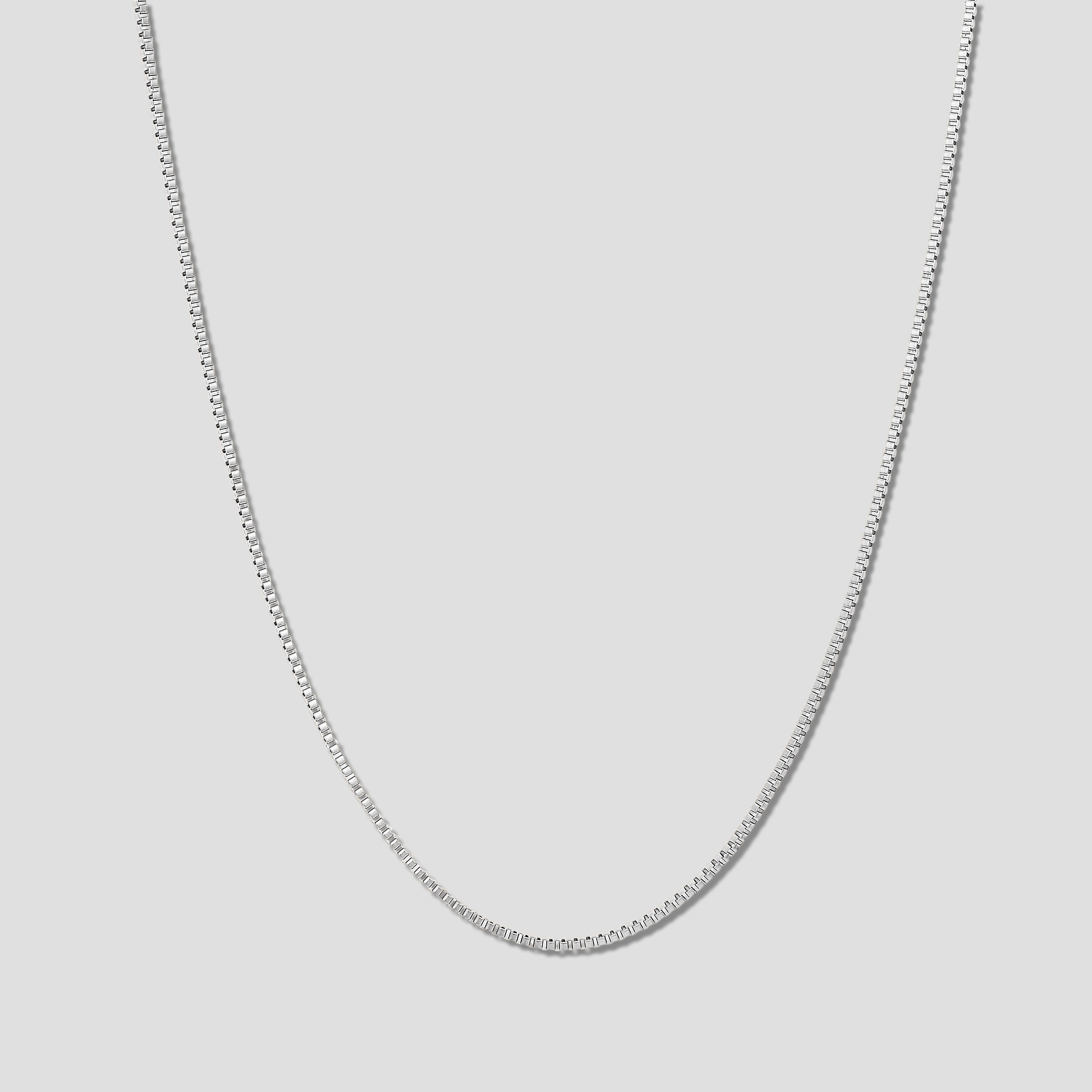 Classic Box Chain Necklace (Silver)