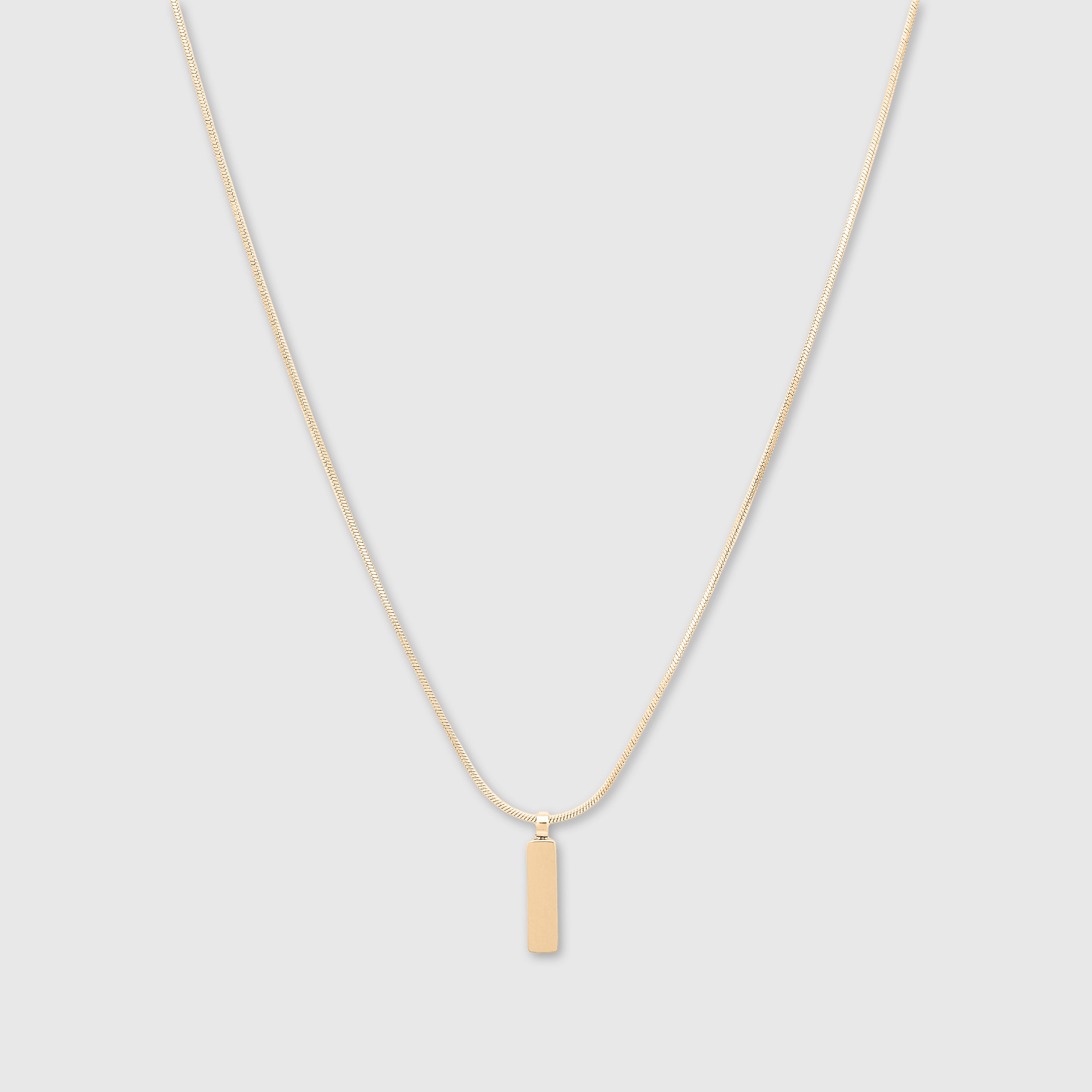 Dog Tag Snake Chain Necklace (Gold)