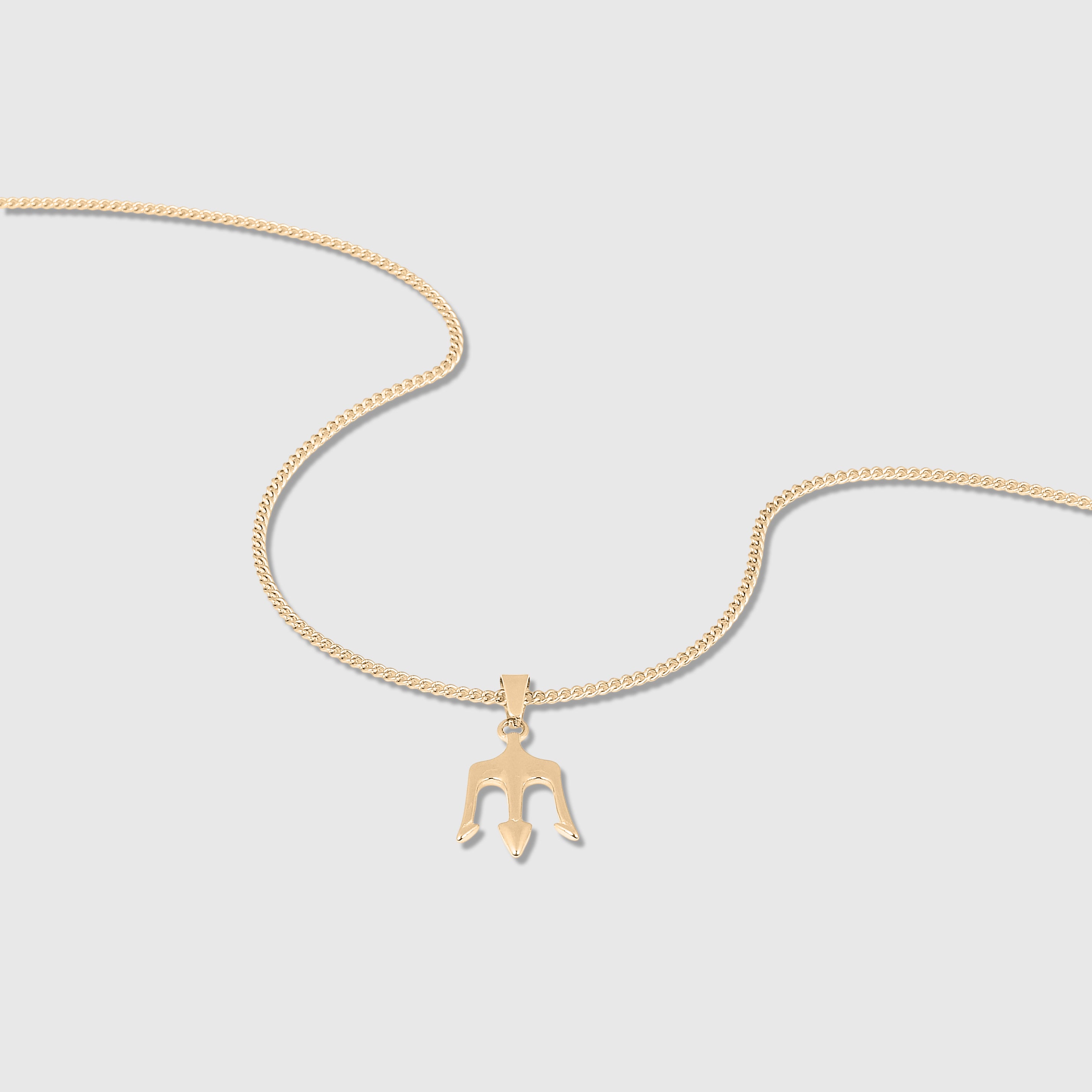 Trident Pendant Necklace (Gold)