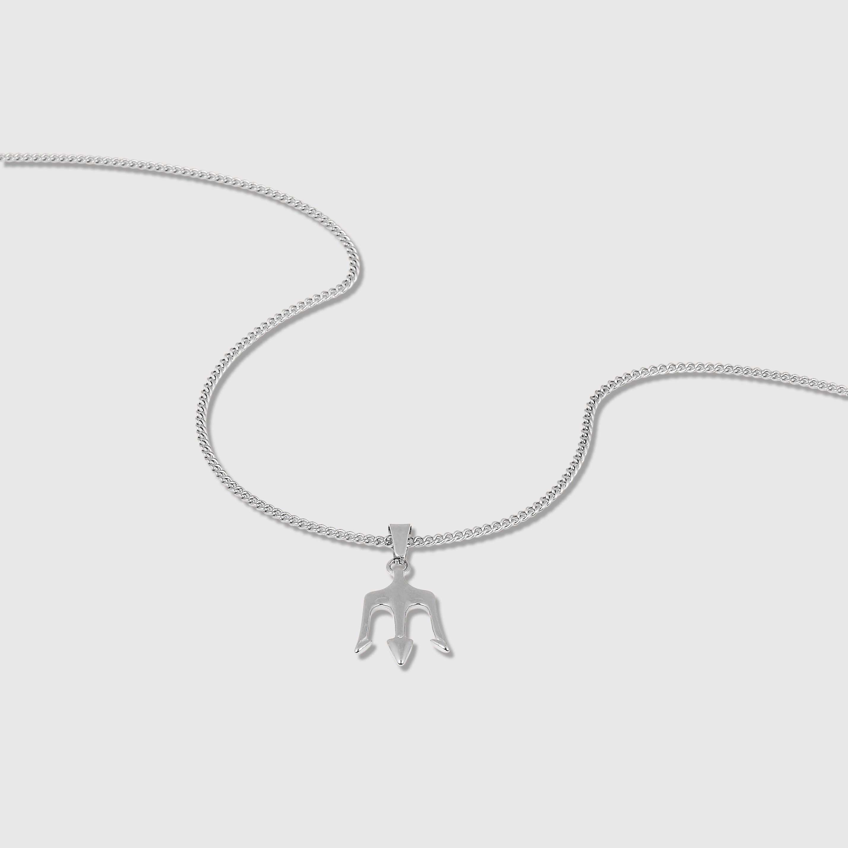 Trident Pendant Necklace (Silver)