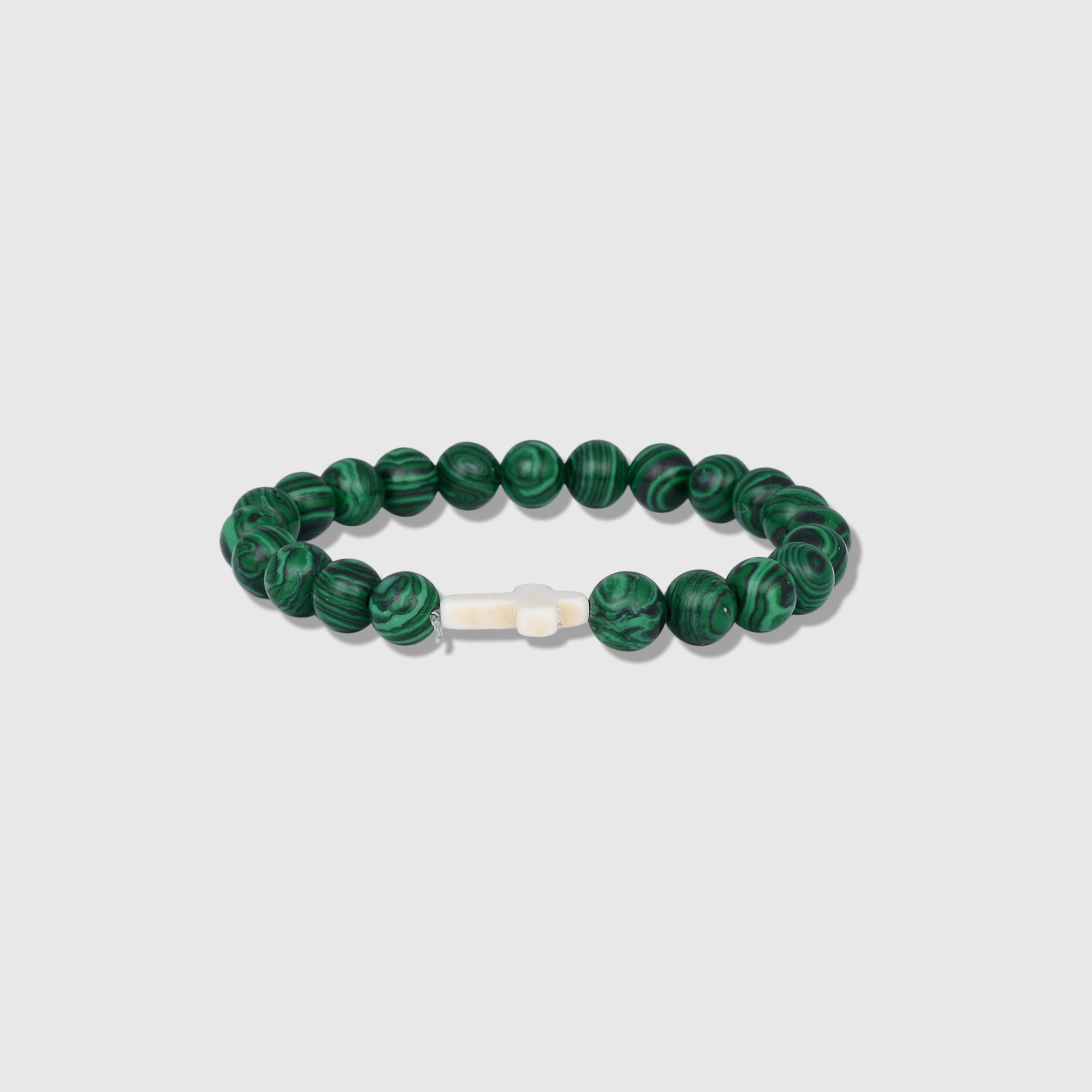 Malachite Cross Beaded Bracelet