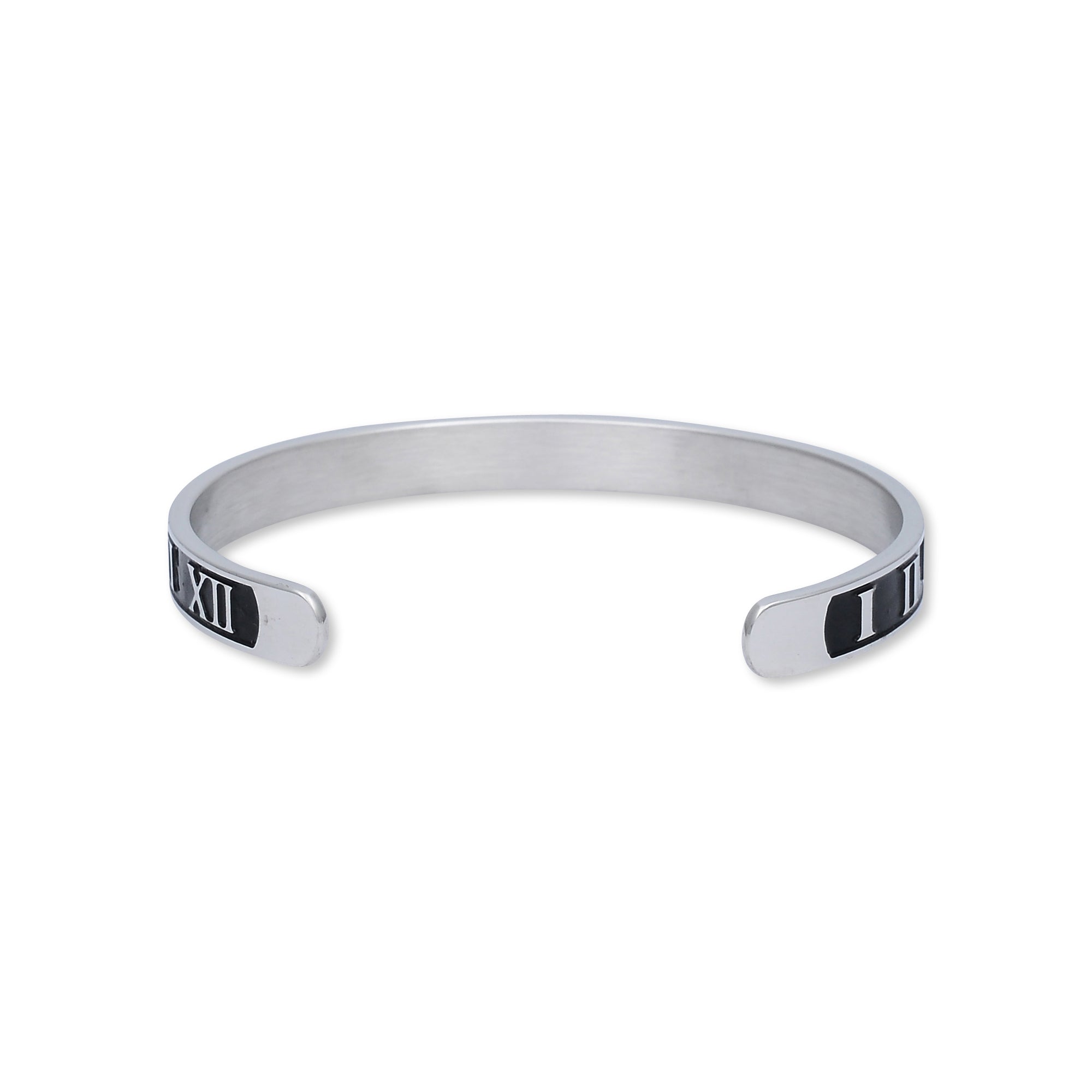 Silver Romans Stainless Steel Cuff Bangle