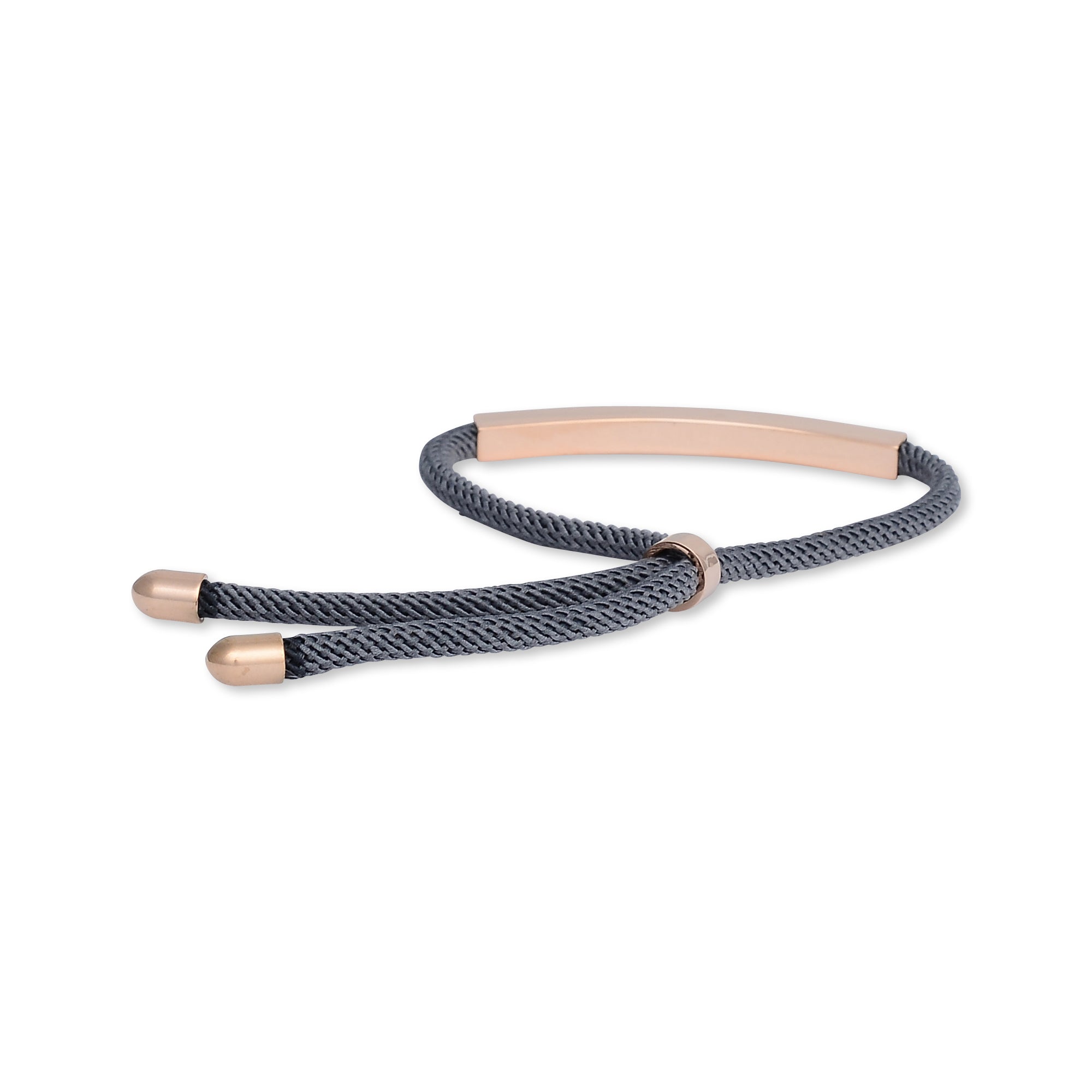 Rose Gold Bar Adjustable Rope Bracelet