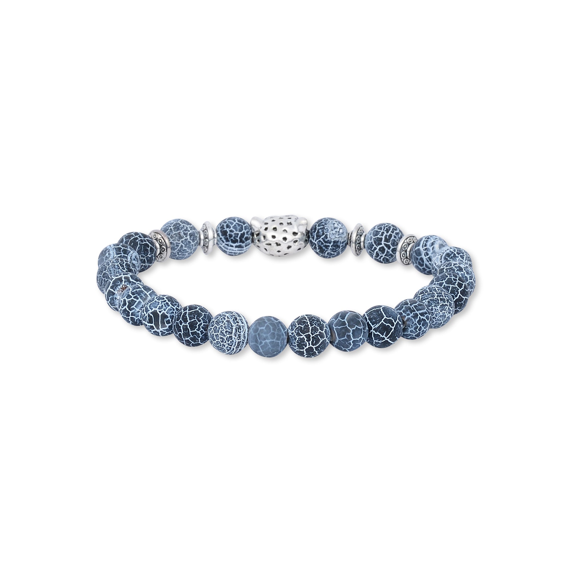 8mm Panther Blue Agate Bracelet
