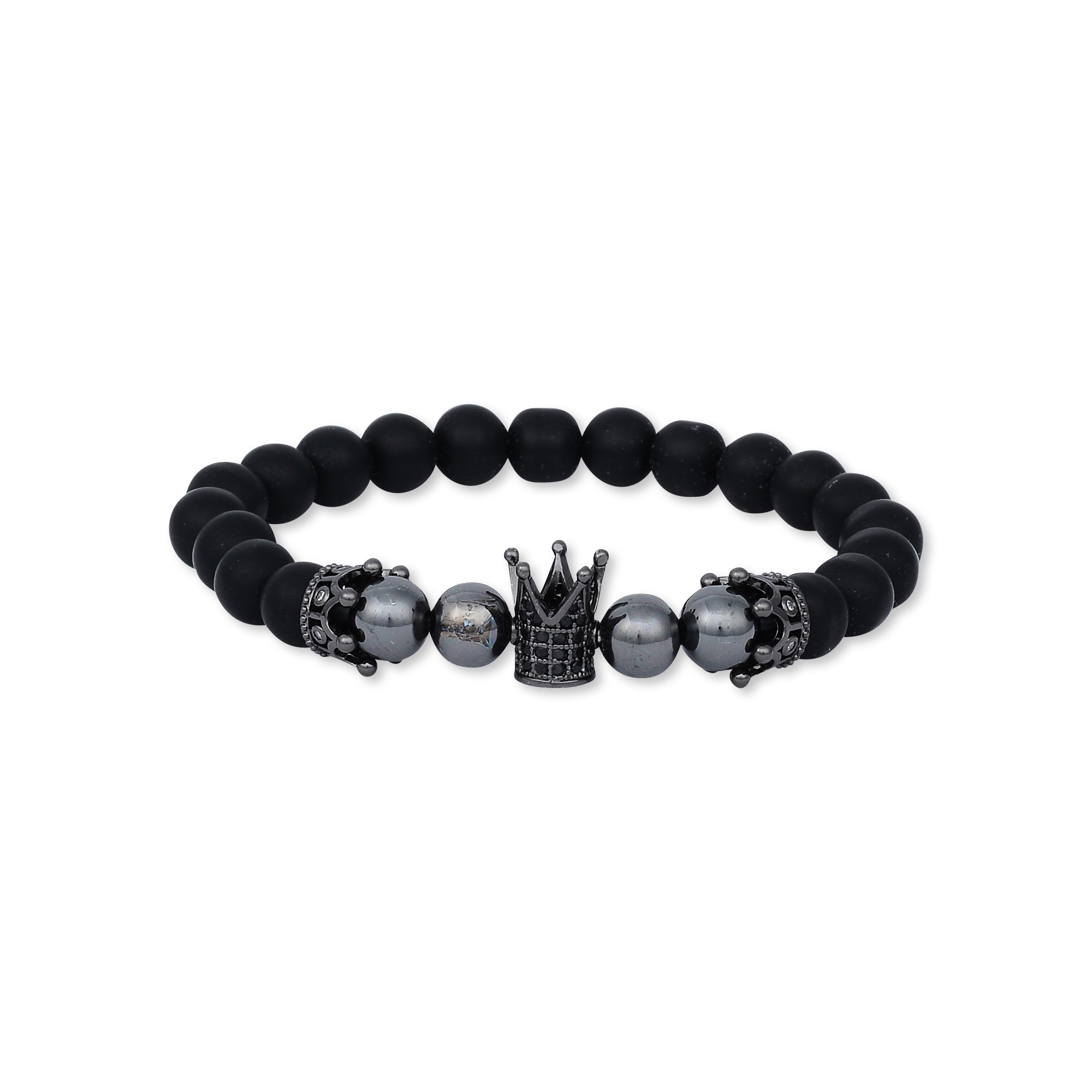 Black King Crown Black Agate Bracelet