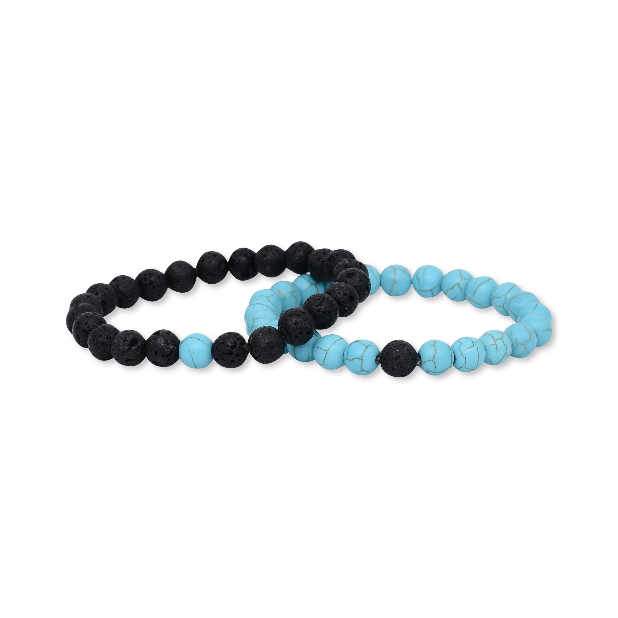 Turquoise & Black Lava Bracelet Set
