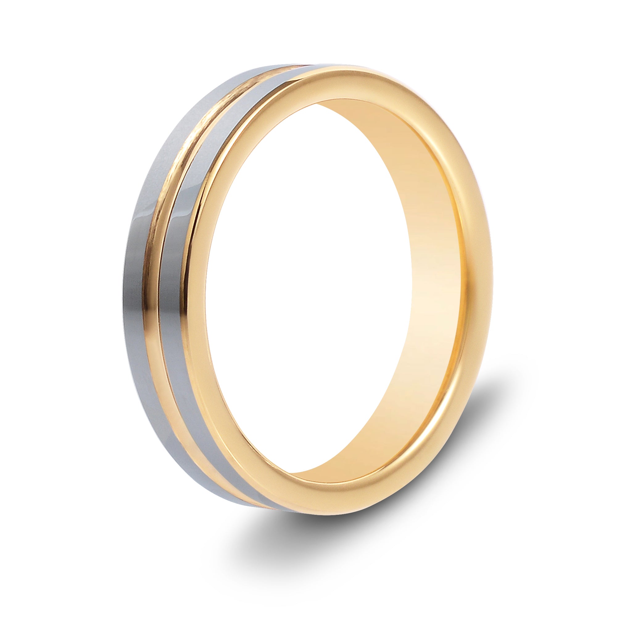 The Equinox- Gold Tungsten Ring