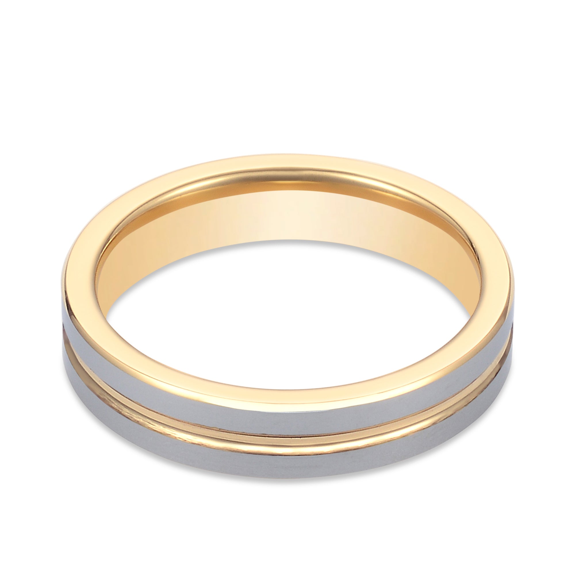 The Equinox- Gold Tungsten Ring