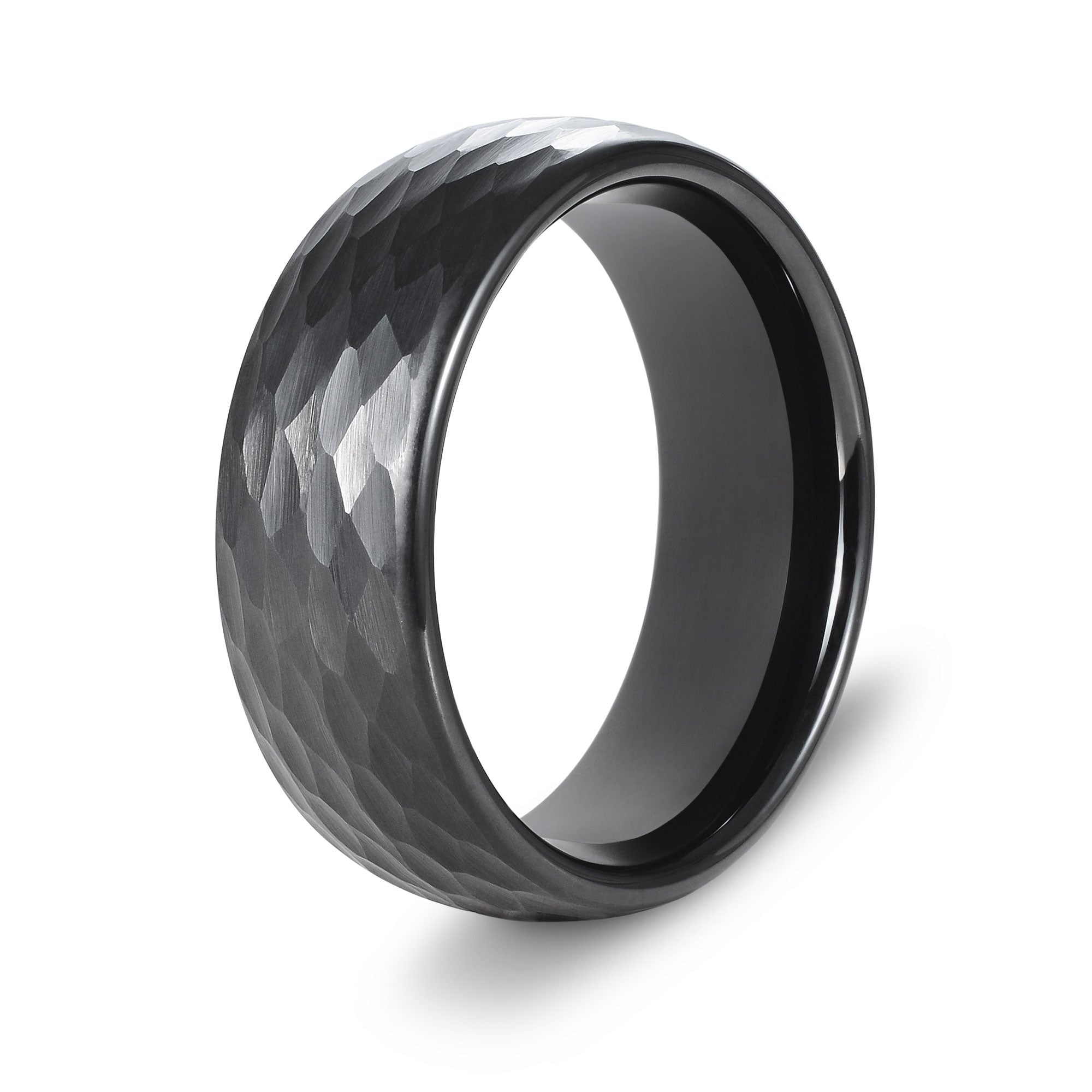 Black tungsten online engagement ring